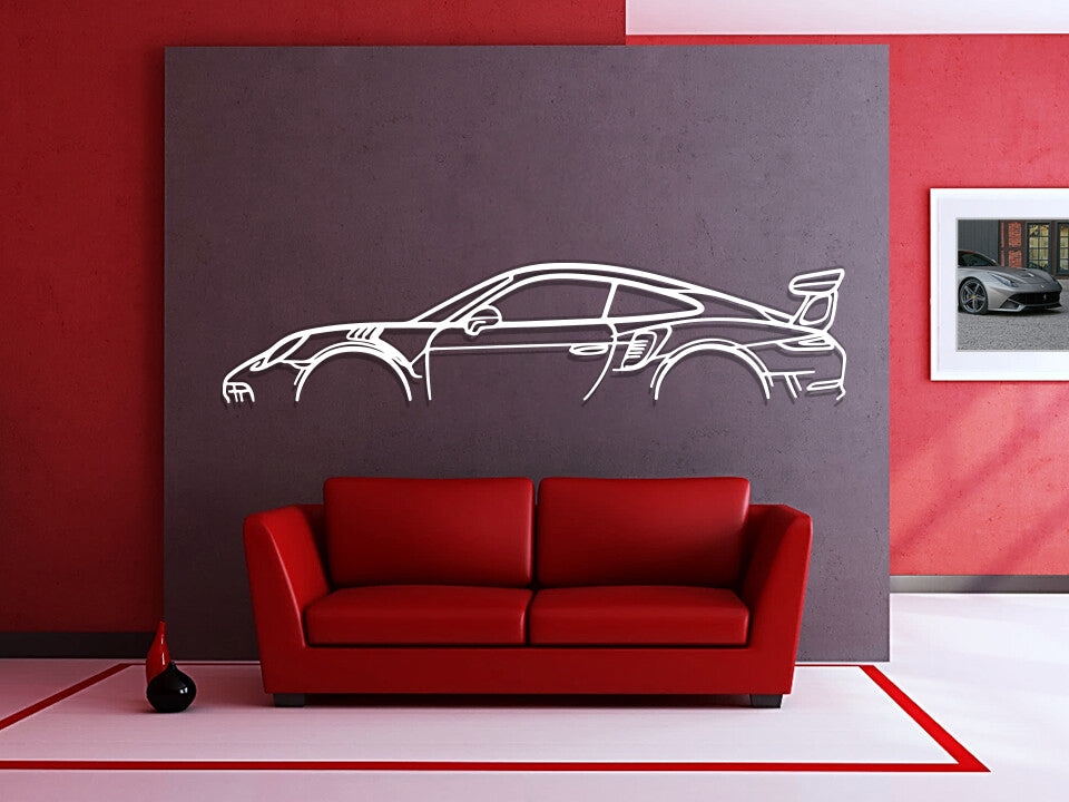 911 GT3 RS Model 991 Metal Silhouette