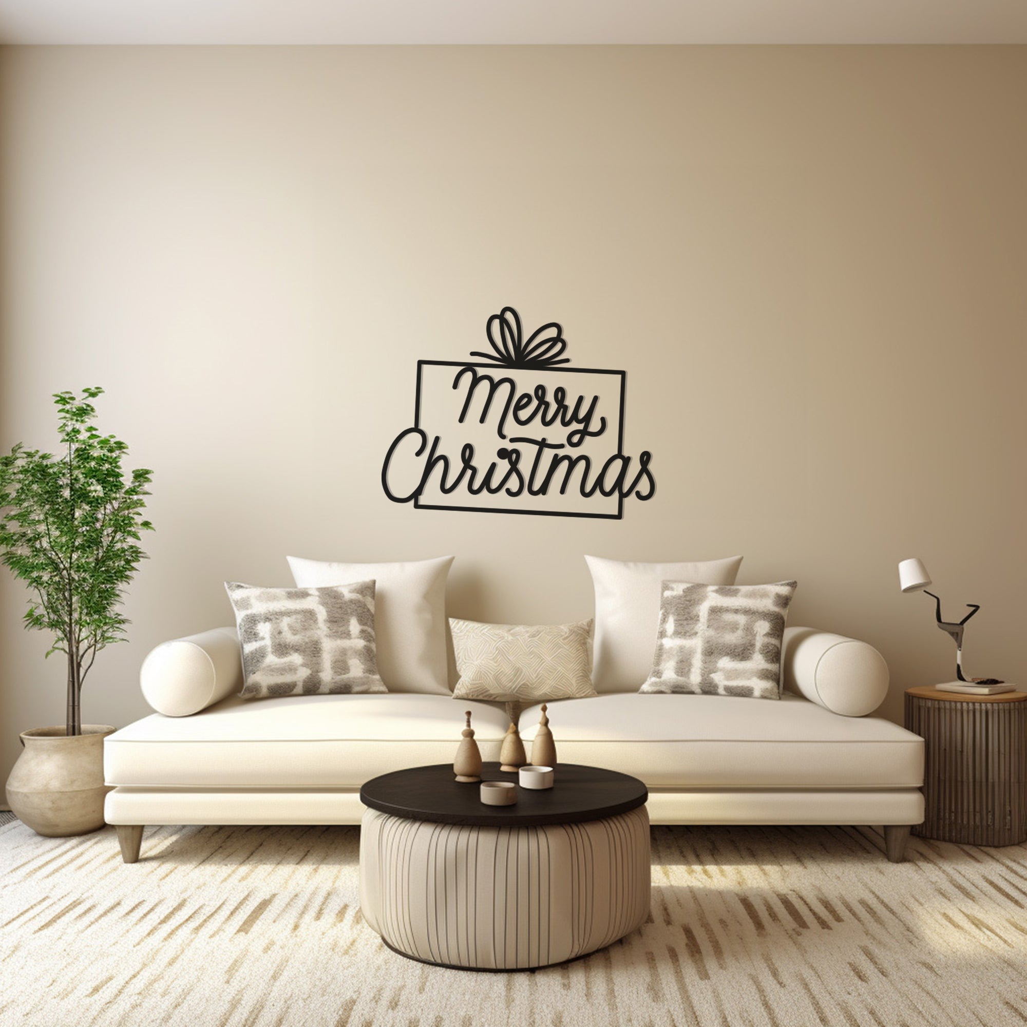 Merry Christmas Metal Wall Art