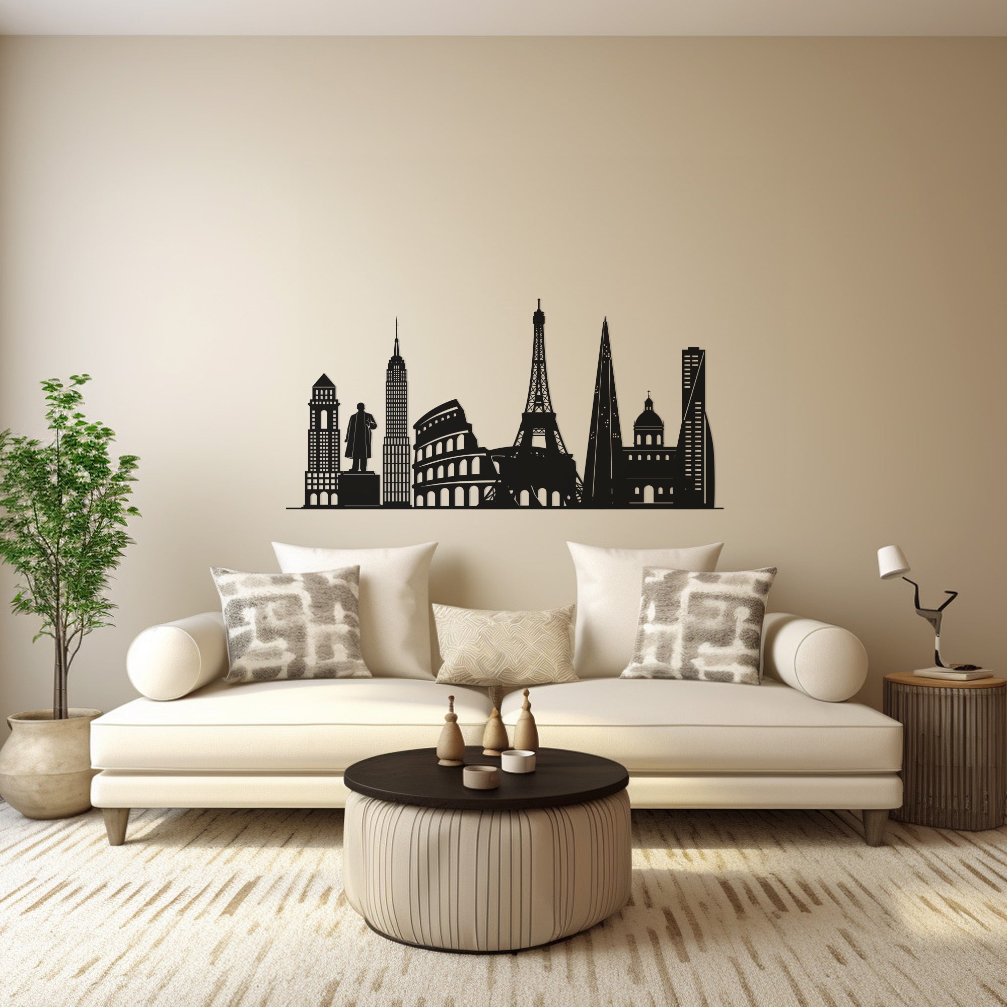 Popular Cities Metall Wall Art