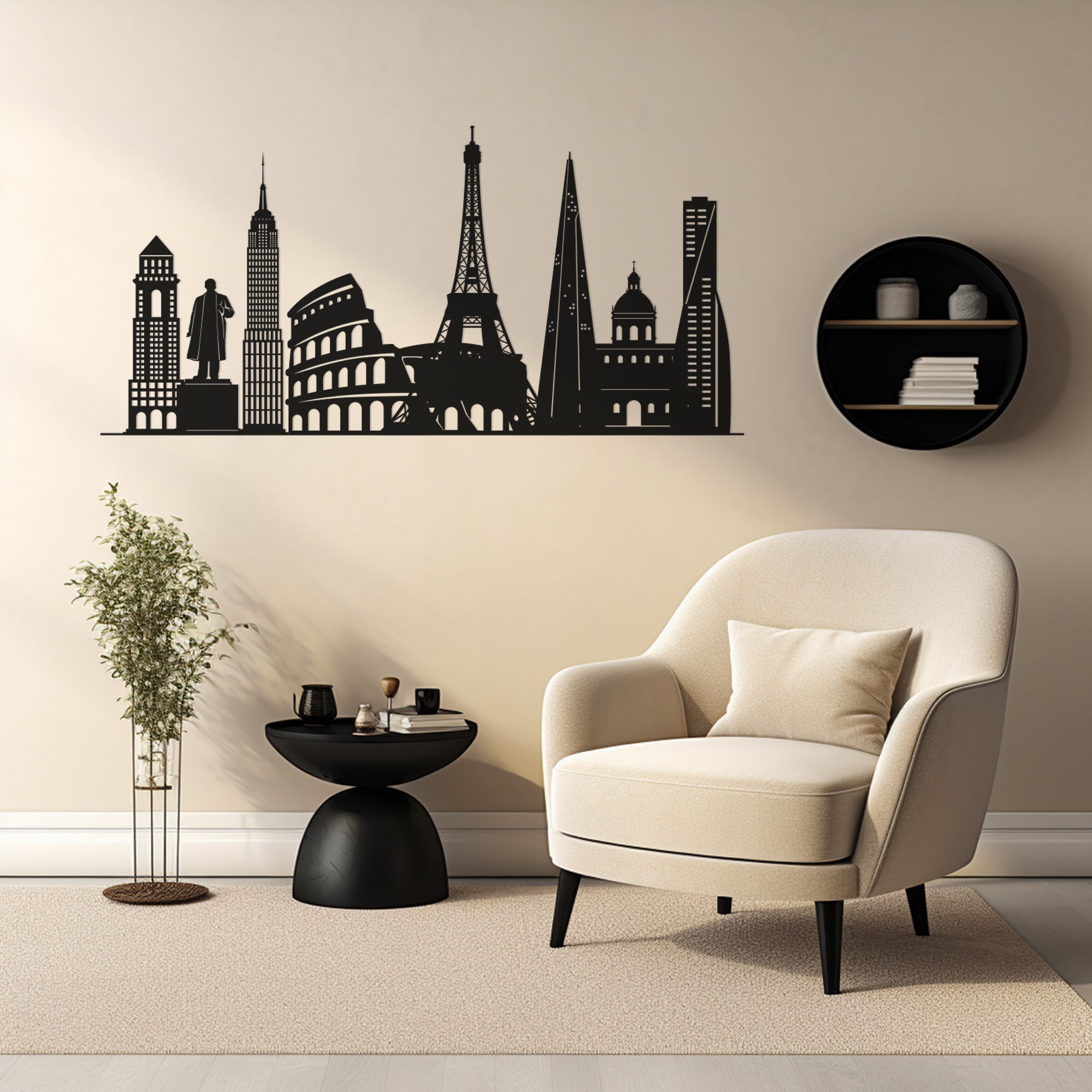 Popular Cities Metall Wall Art