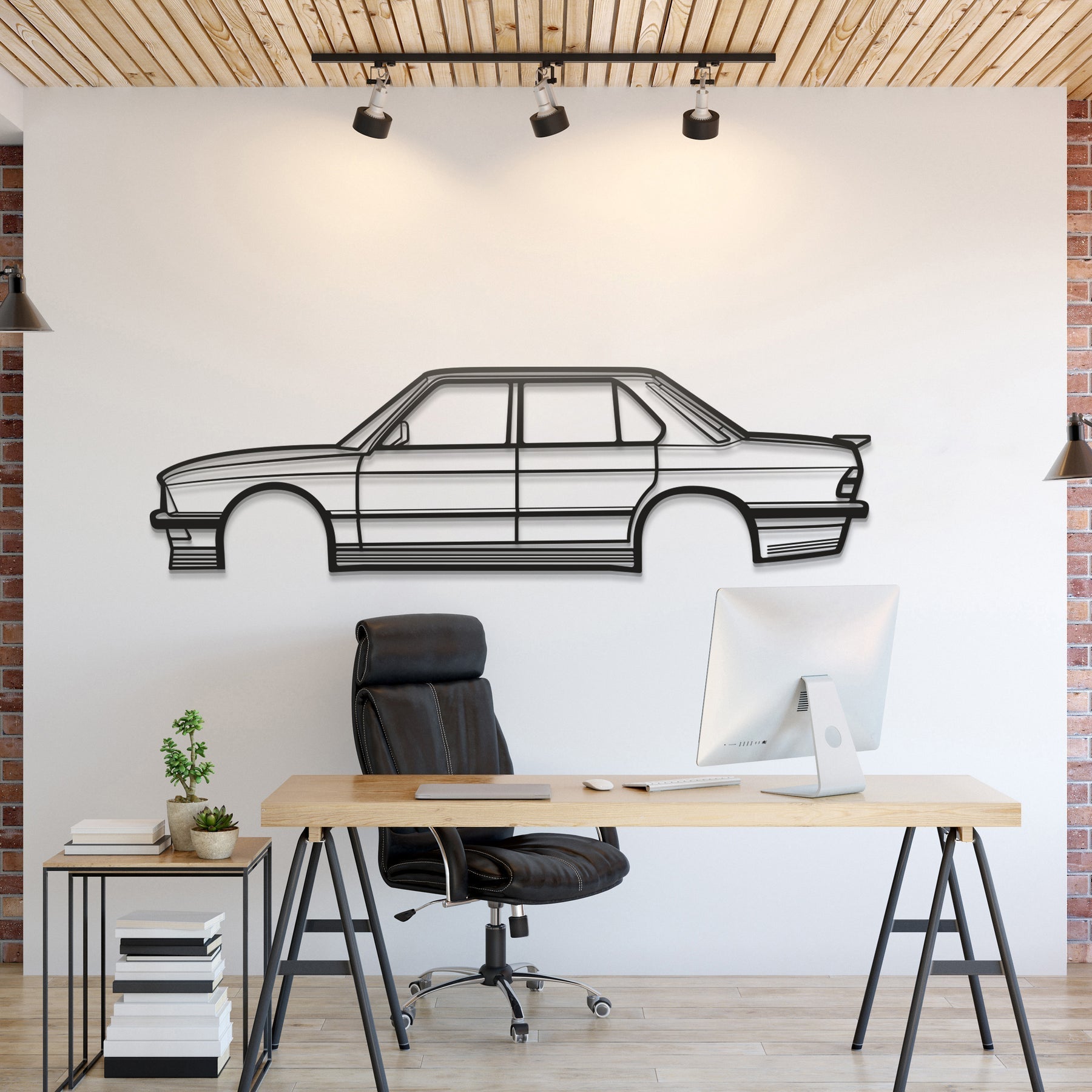 1983 E28 M5 M Tech Metal Silhouette, Wall Decor, Metal Wall art