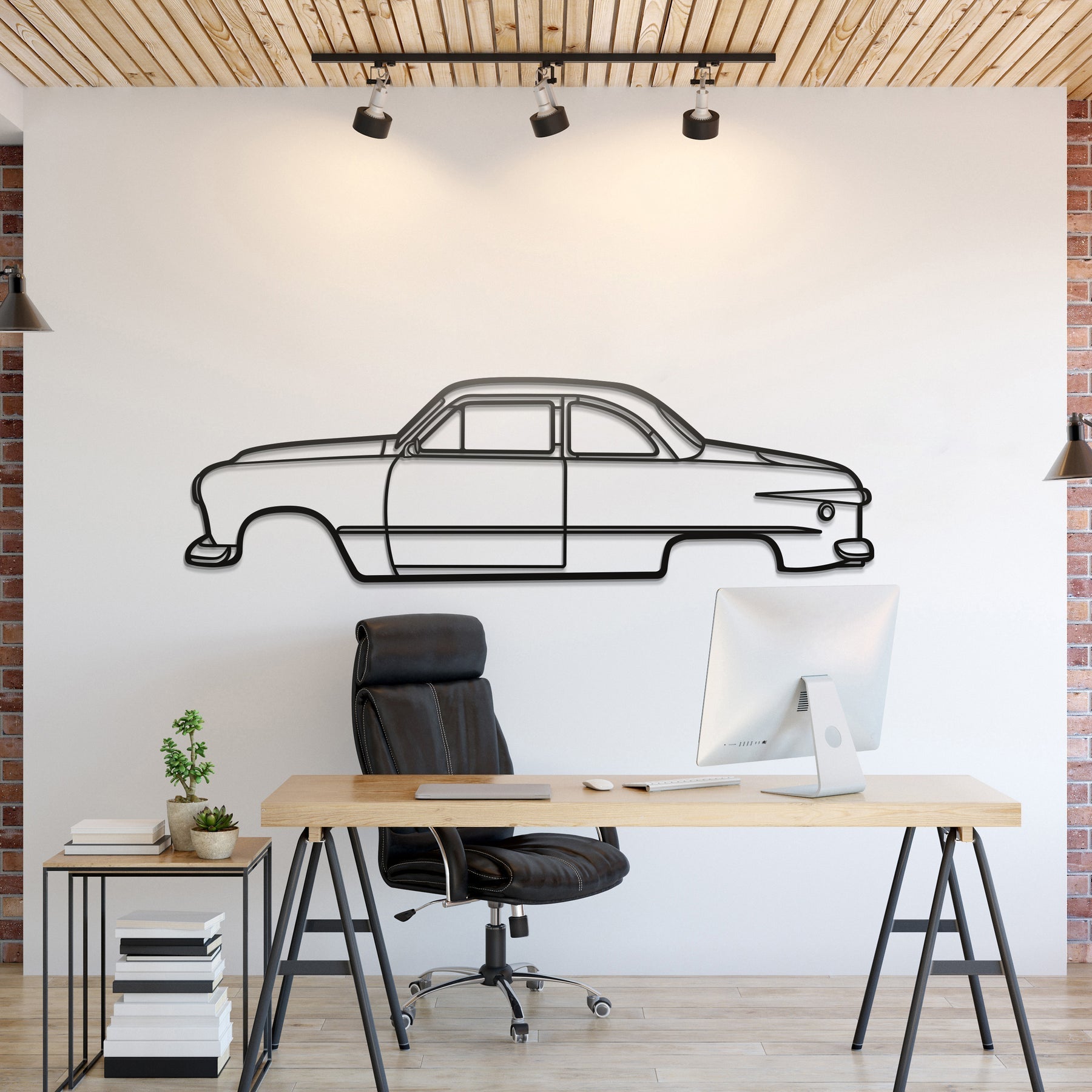 1949 Club Coupe Metal Silhouette, Wall Decor, Metal Wall art