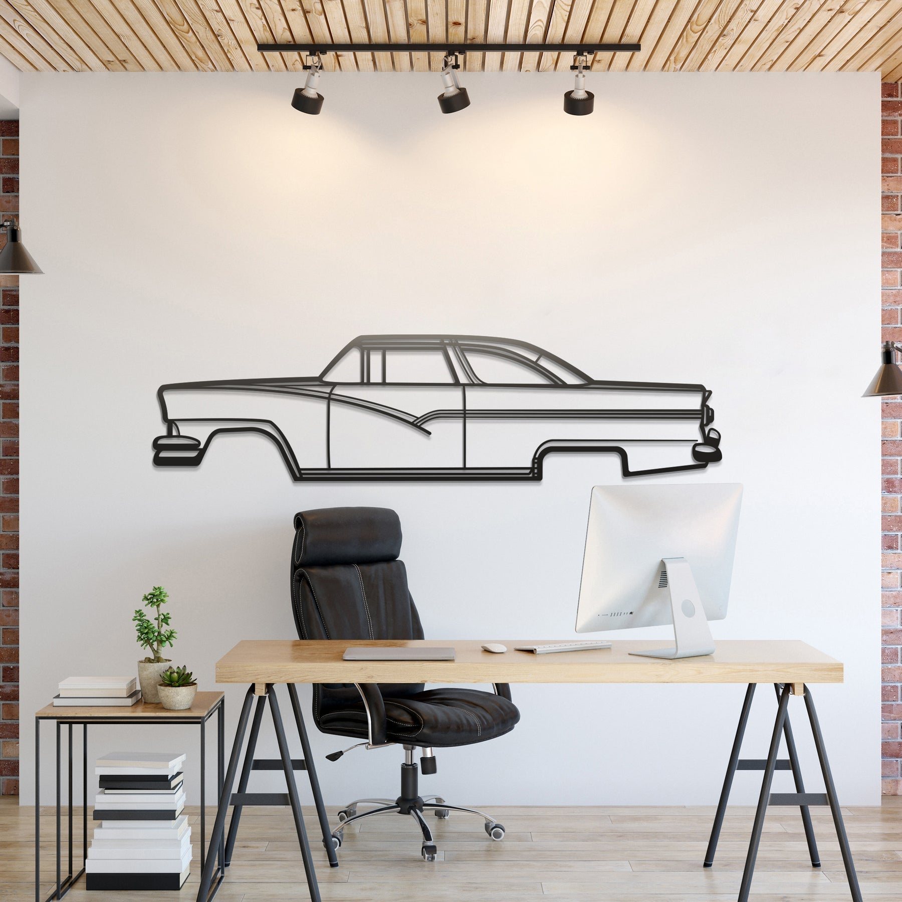 1956 Crown Victoria Metal Silhouette, Wall Decor, Metal Wall art