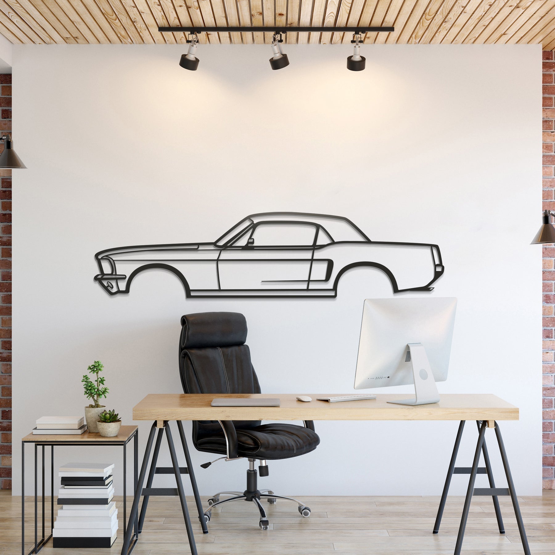 1968 Mustang Hardtop Metal Silhouette, Wall Decor, Metal Wall art