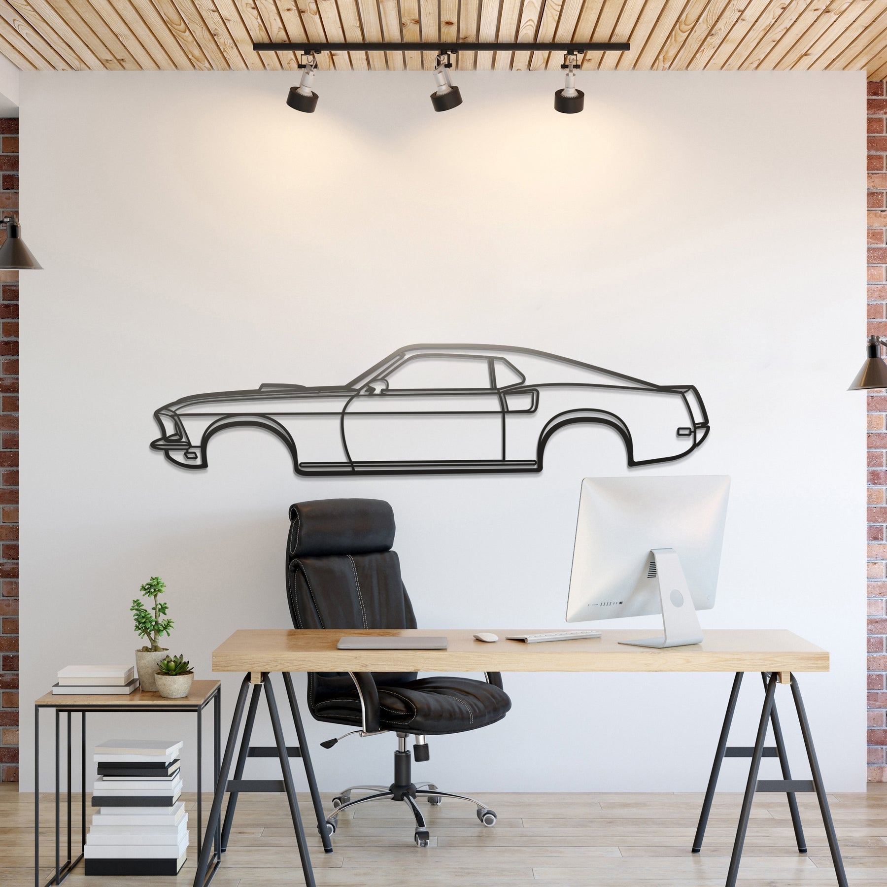 1969 Mustang Mach 1 Metal Silhouette, Wall Decor, Metal Wall art