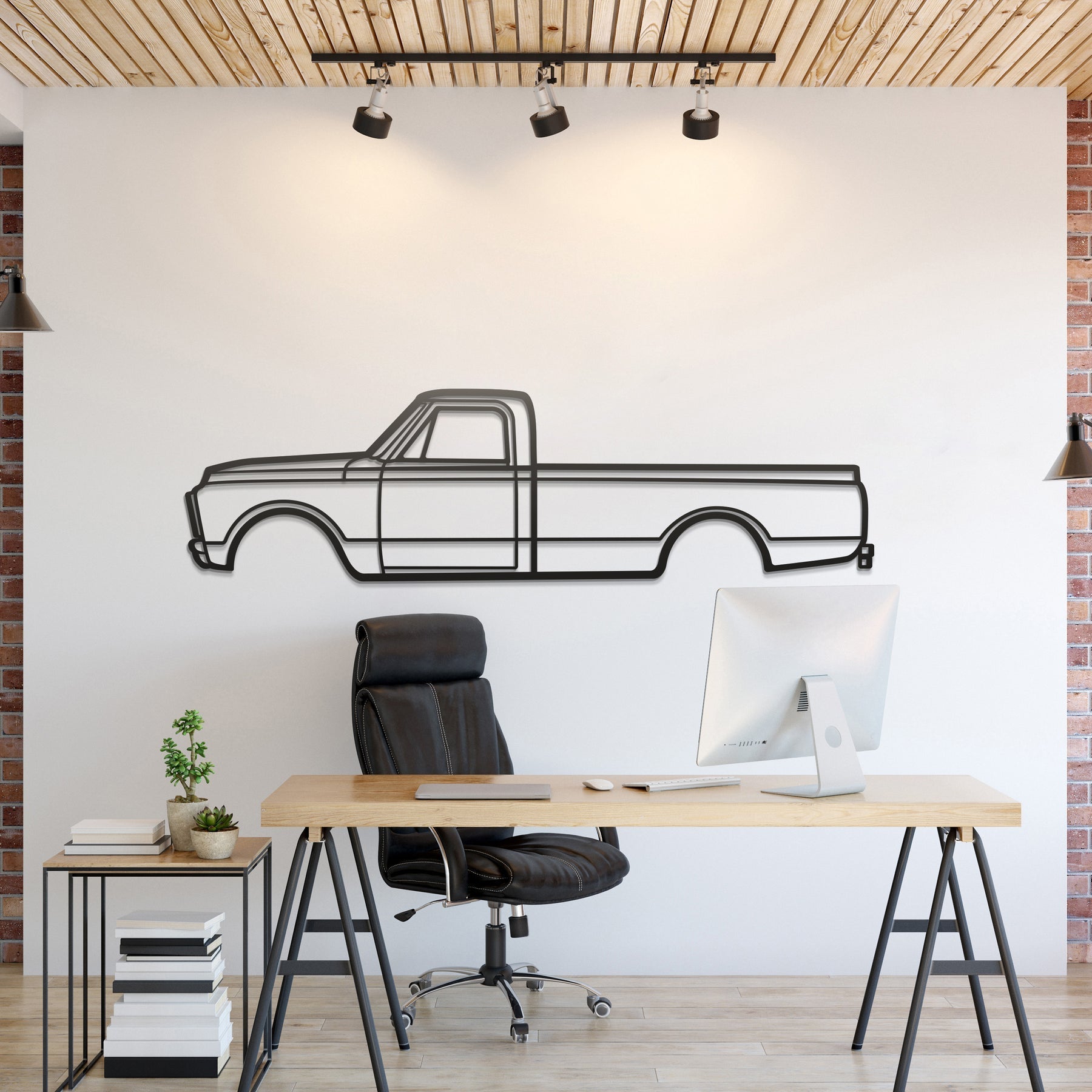 1970 3500 V8 Metal Silhouette, Wall Decor, Metal Wall art