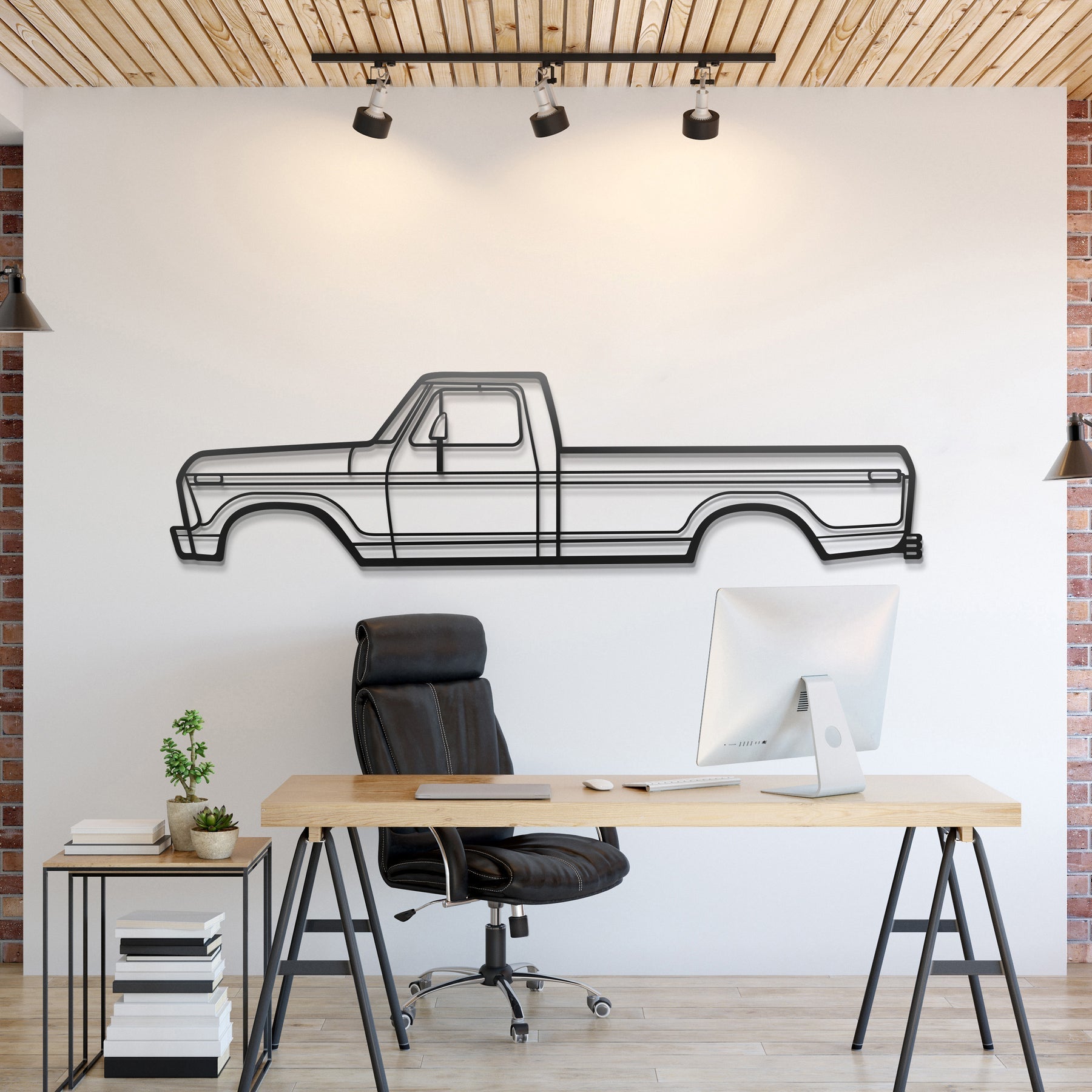 1975 F 150 6th Gen Metal Silhouette, Wall Decor, Metal Wall art