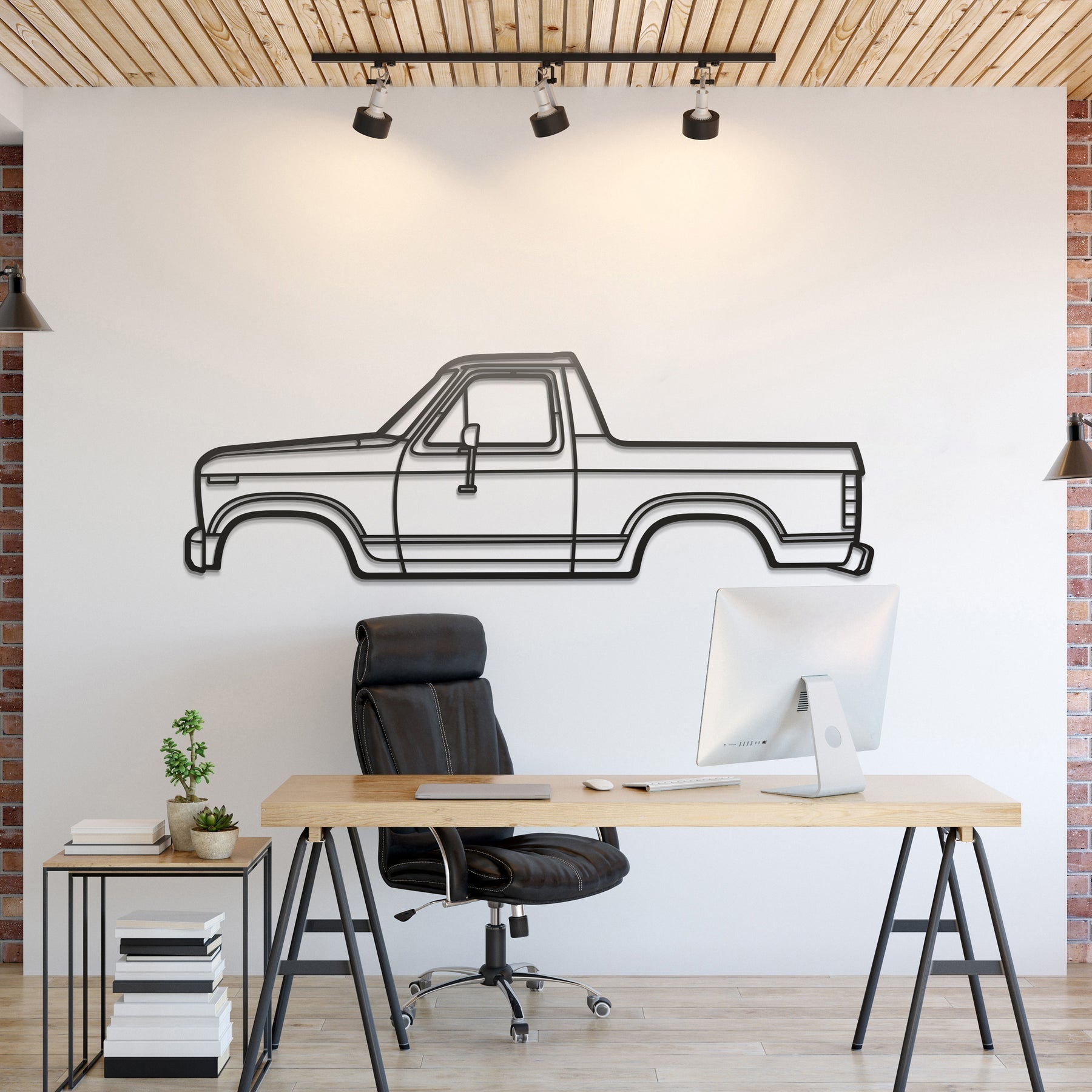 1983 Bronco Pickup Metal Silhouette, Wall Decor, Metal Wall art