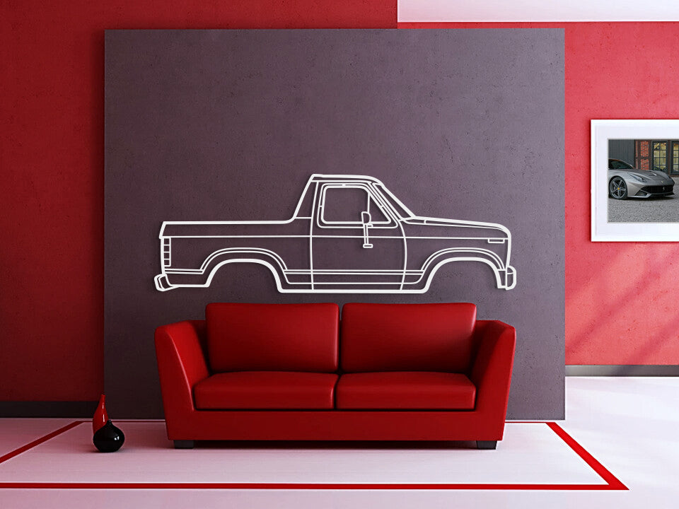 1983 Bronco Pickup Metal Silhouette