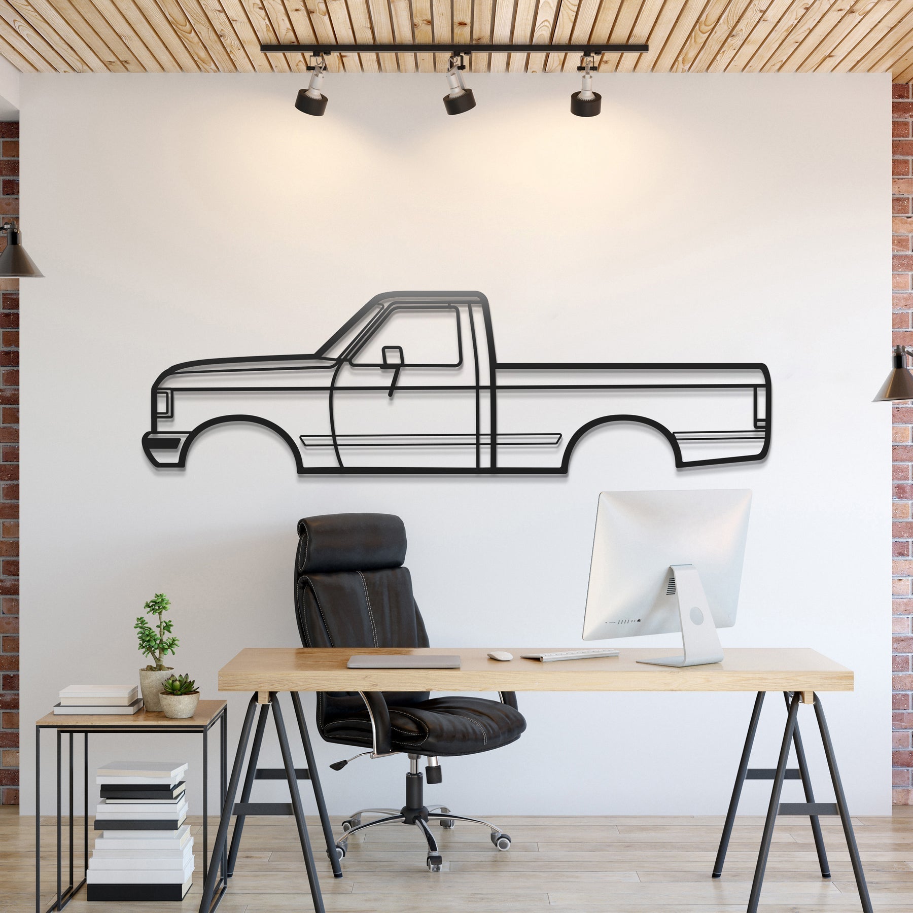 1987 F 150 8th Gen Metal Silhouette, Wall Decor, Metal Wall art