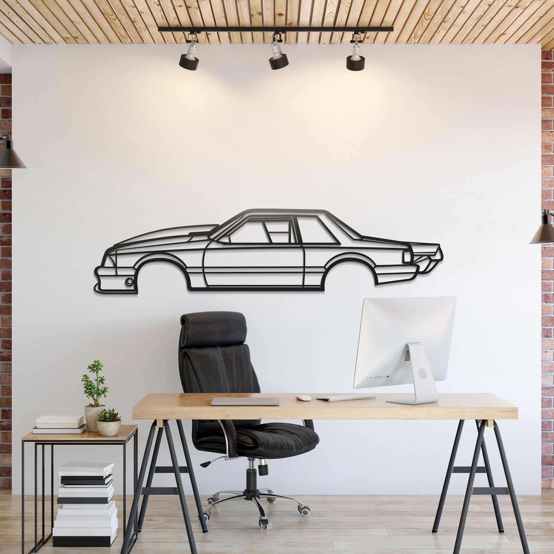 1989 Mustang Foxbody Drag Version Metal Silhouette, Metal Wall art