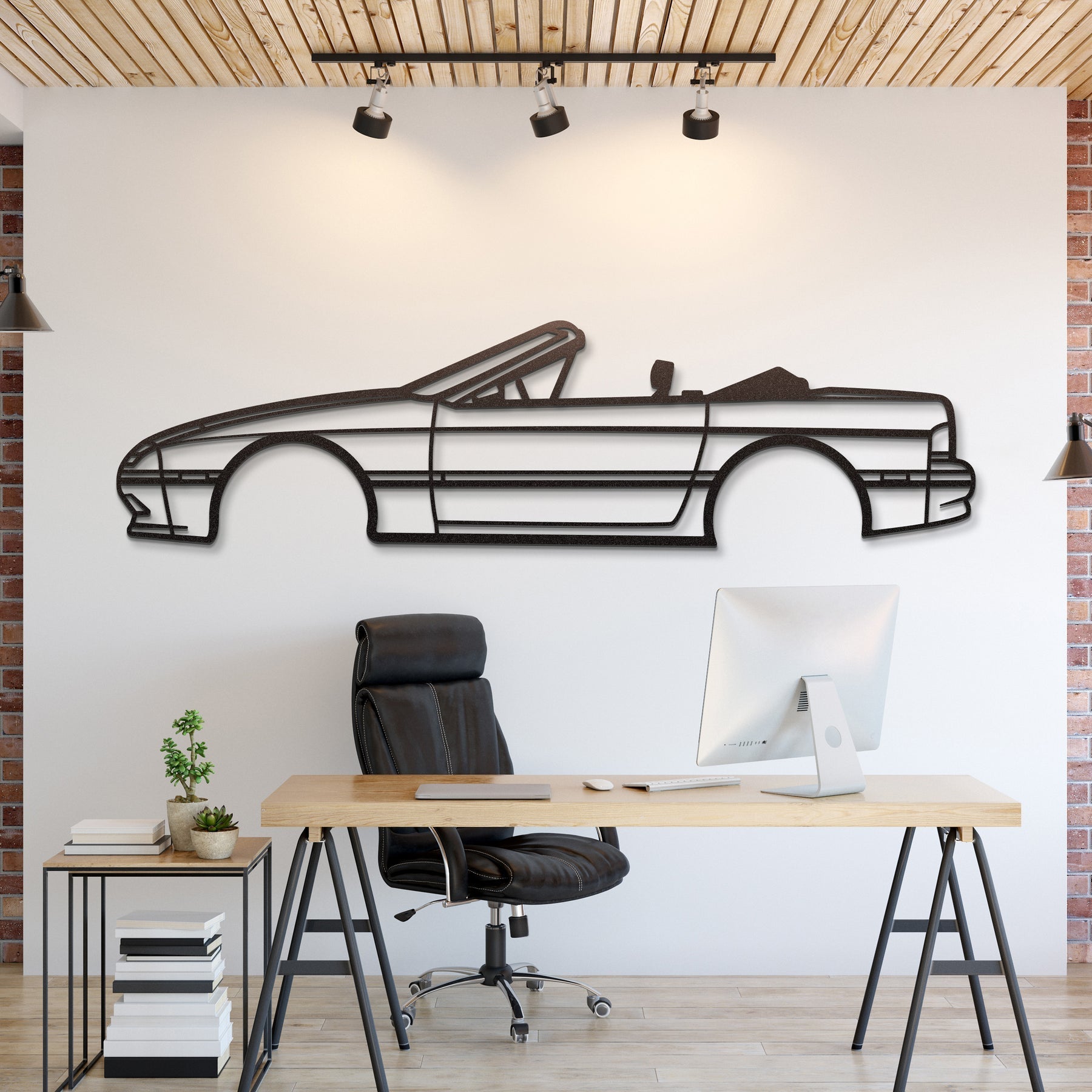 1990 RX 7 Convertible Metal Silhouette, Wall Decor, Metal Wall art