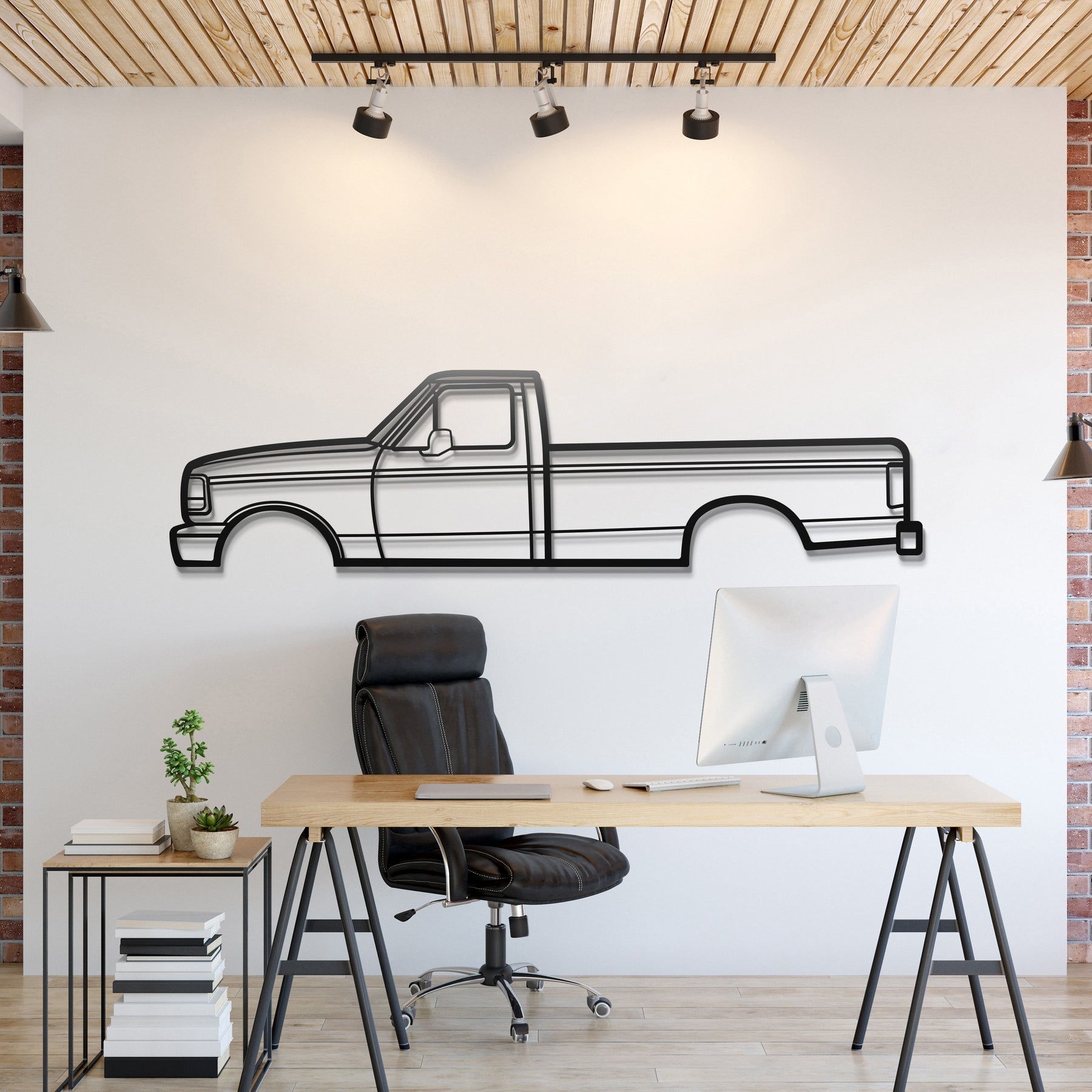 1992 F 150 9th Gen Metal Silhouette, Wall Decor, Metal Wall art