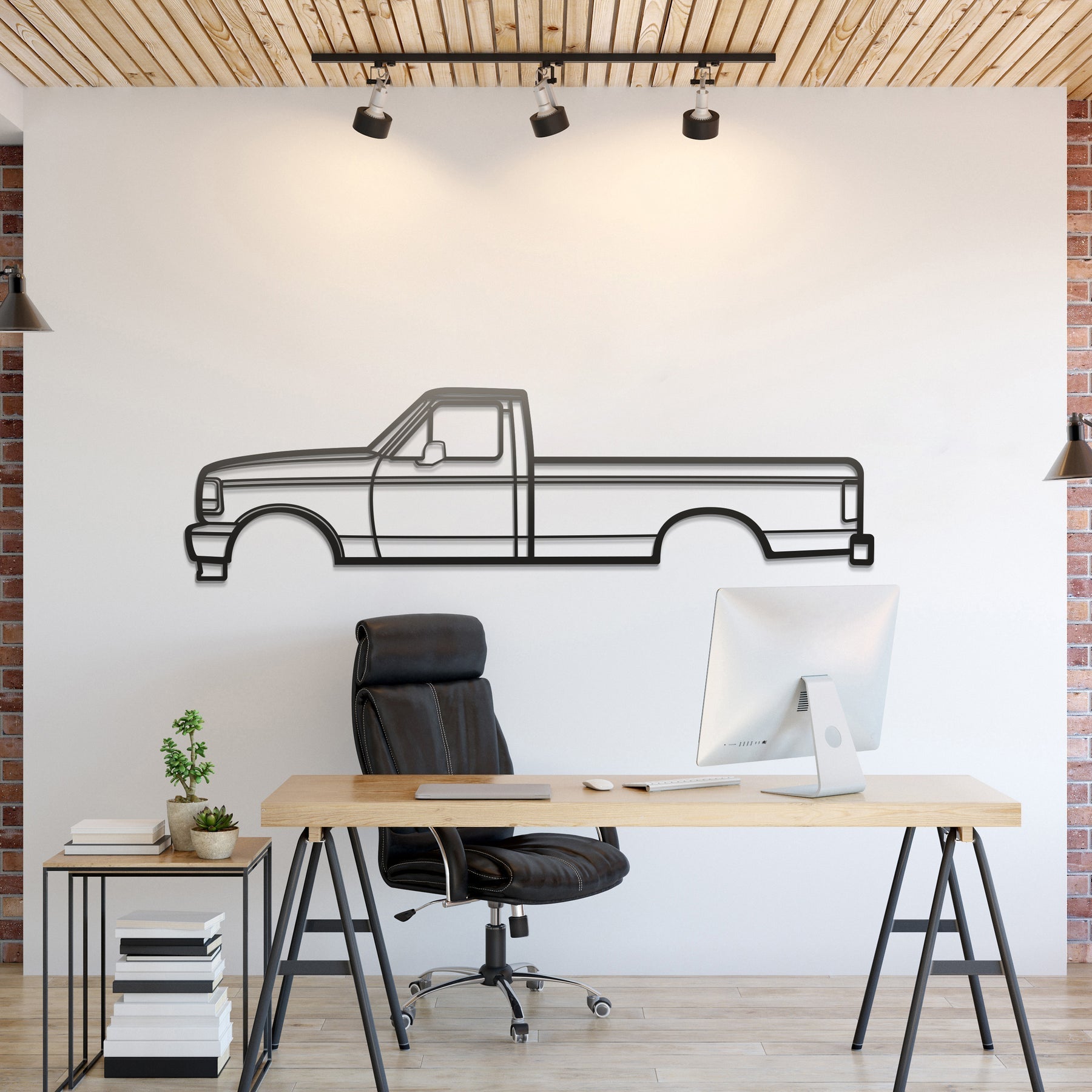 1993 F 150 9th Gen Metal Silhouette, Wall Decor, Metal Wall art