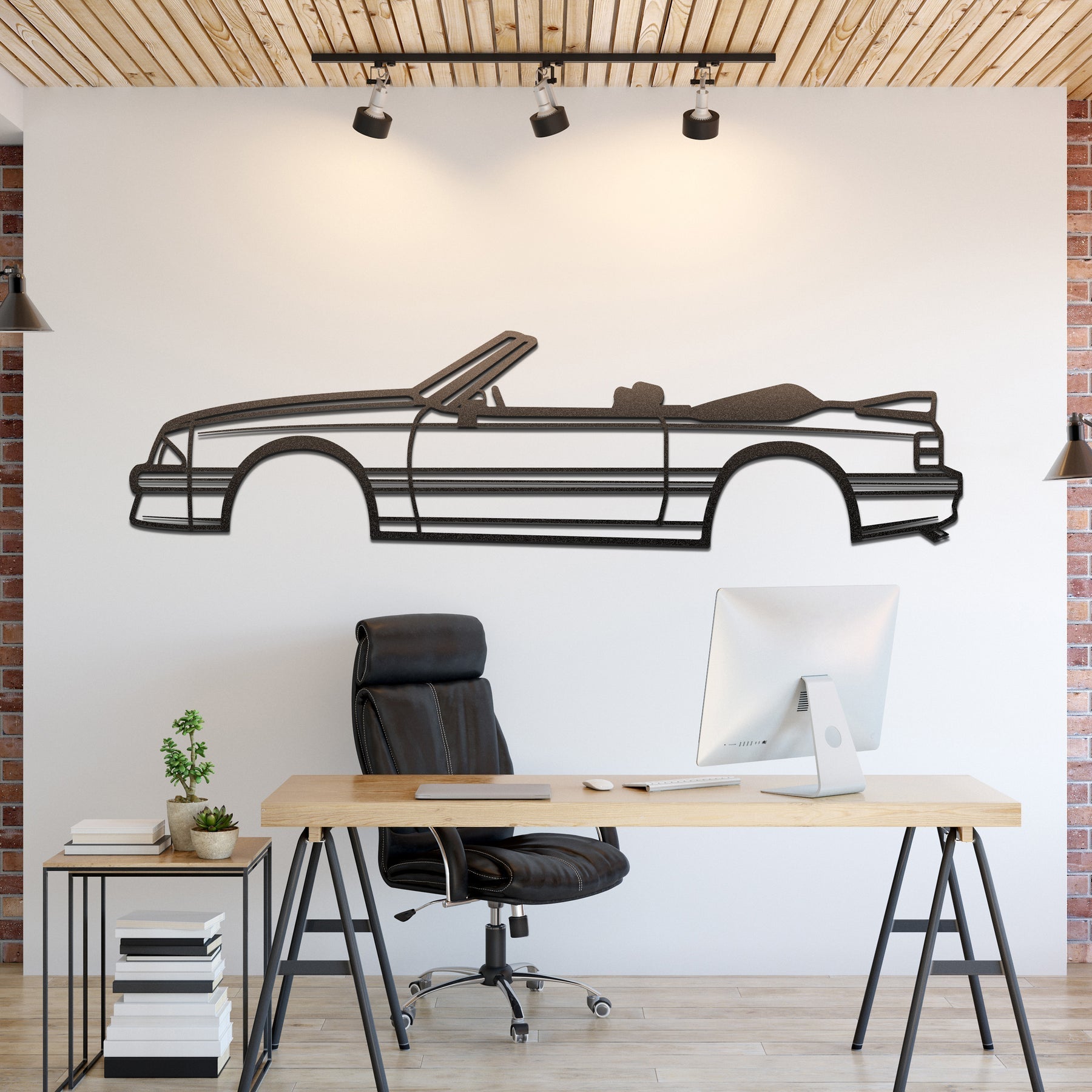 1993 Mustang GT Convertible Metal Silhouette, Metal Wall art