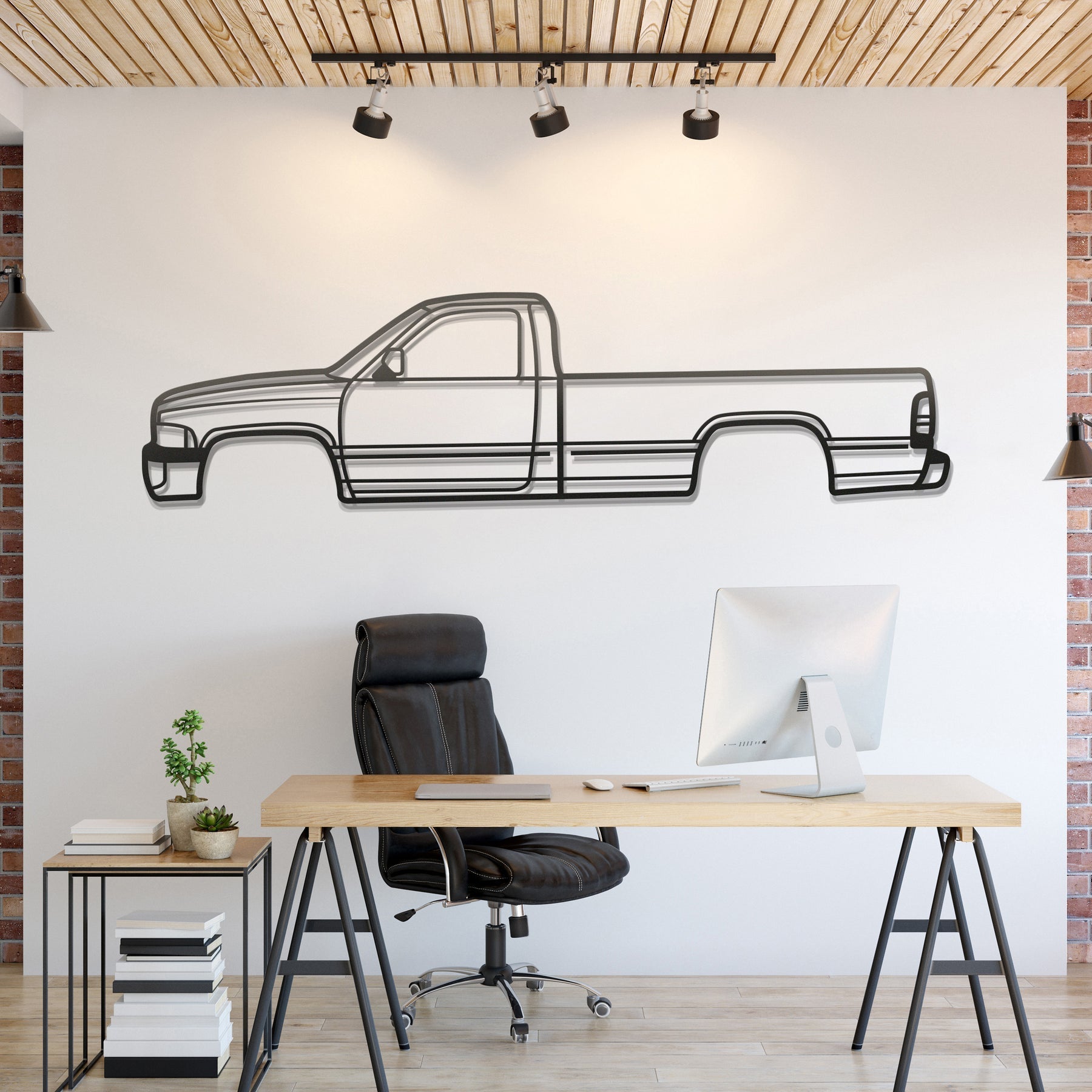 1994 Ram 1500 2nd Gen Metal Silhouette, Wall Decor, Metal Wall art