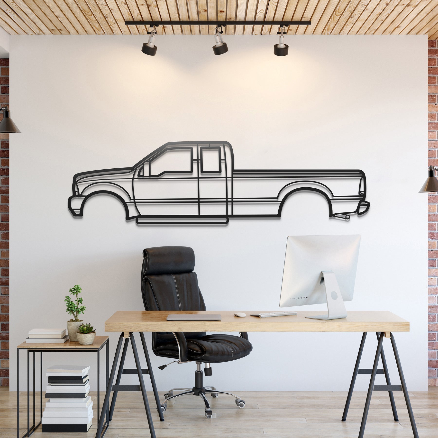 1998 F 250 Super Duty 1st Gen Metal Silhouette, Metal Wall art