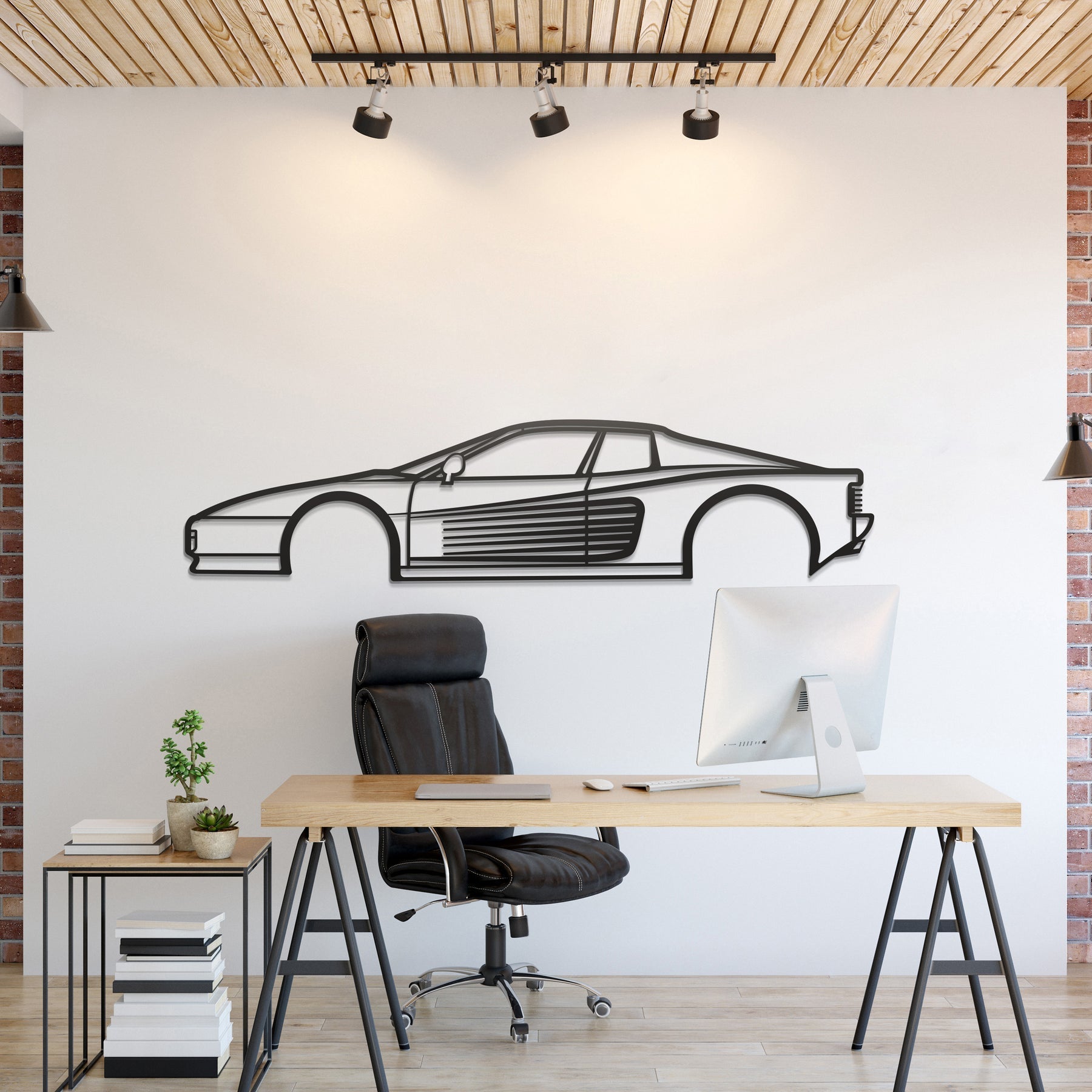 1998 Testarossa Metal Silhouette, Wall Decor, Metal Wall art