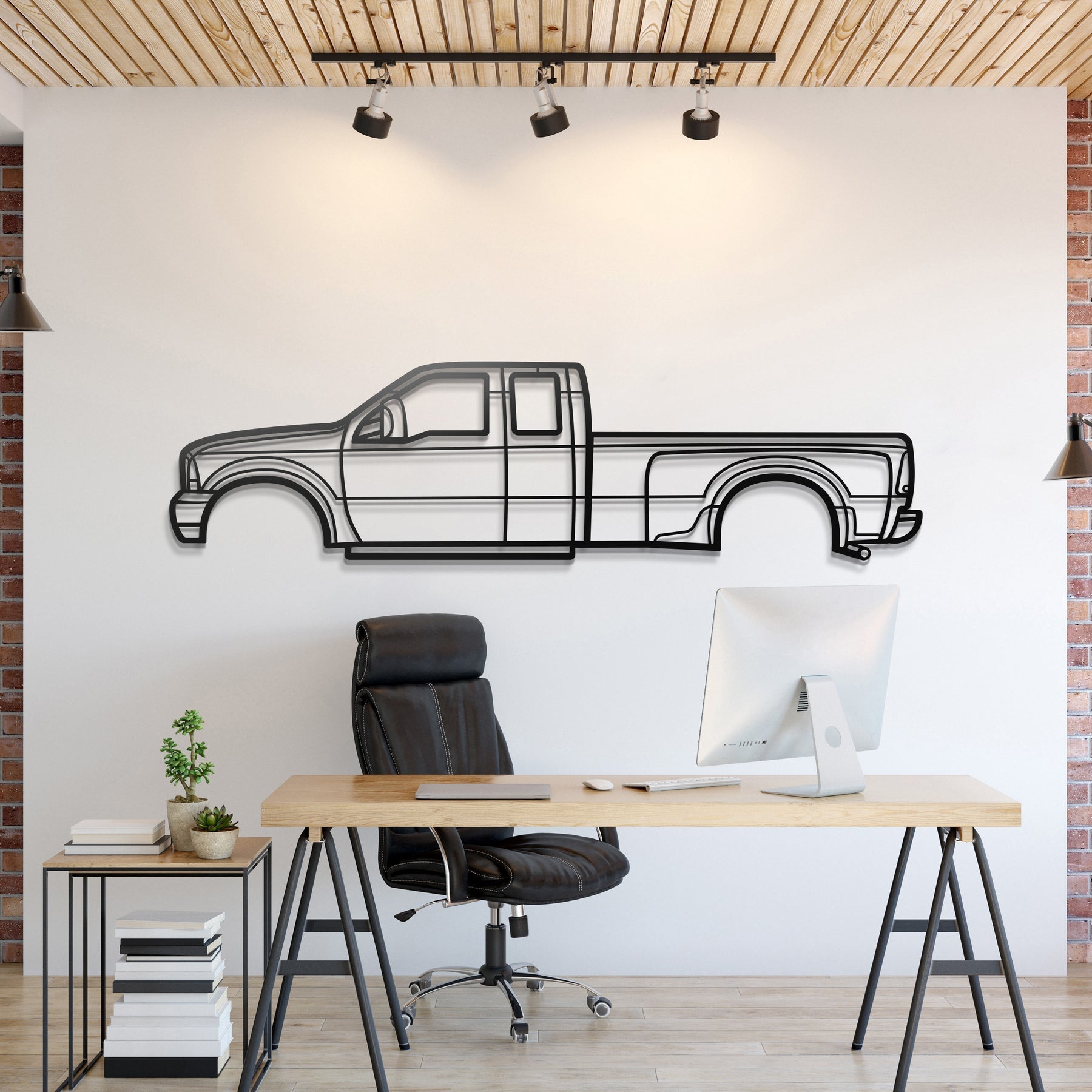 1999 F 350 Super Duty 1st Gen Metal Silhouette, Metal Wall art