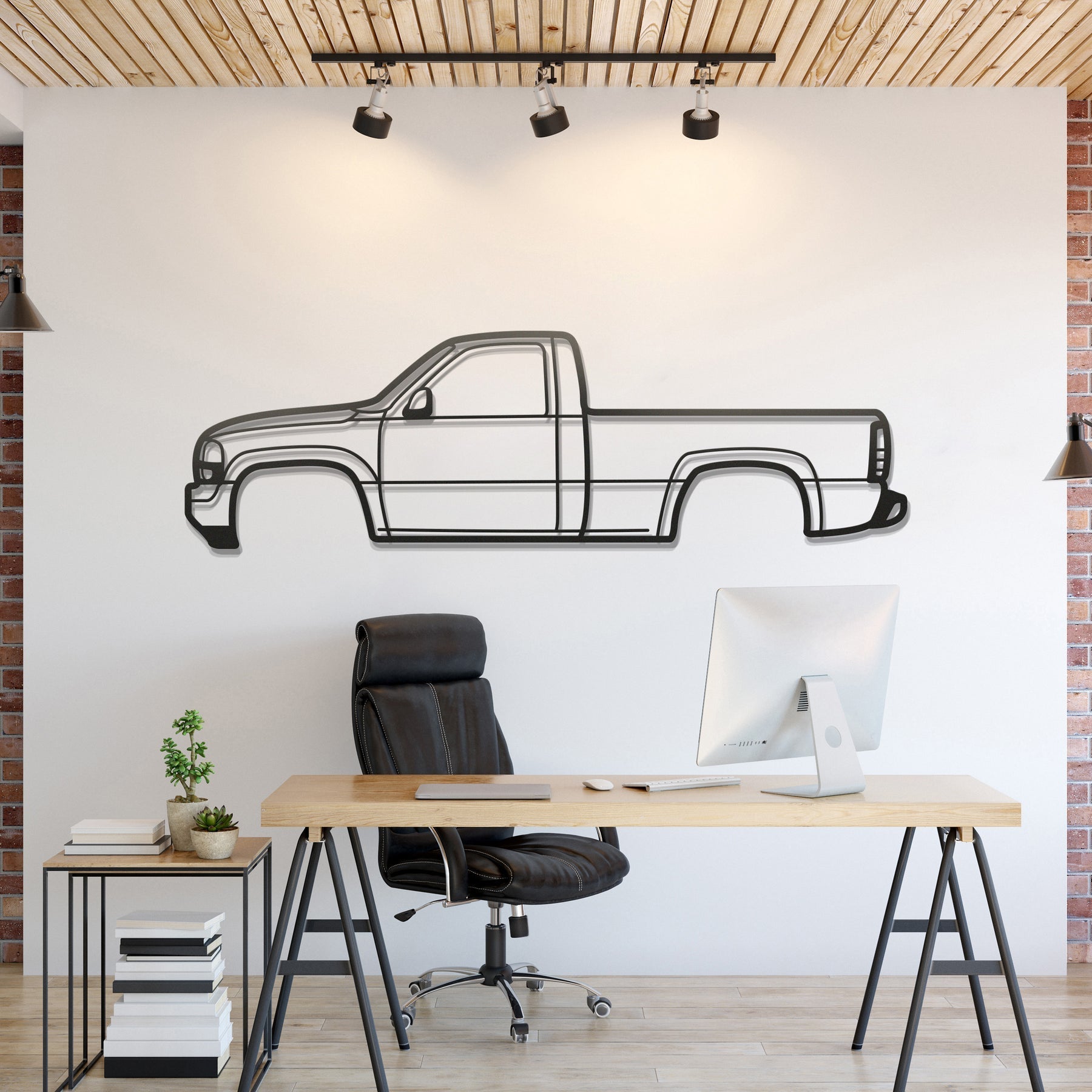 1999 Sierra 1500 2nd Gen Metal Silhouette, Wall Decor, Metal Wall art