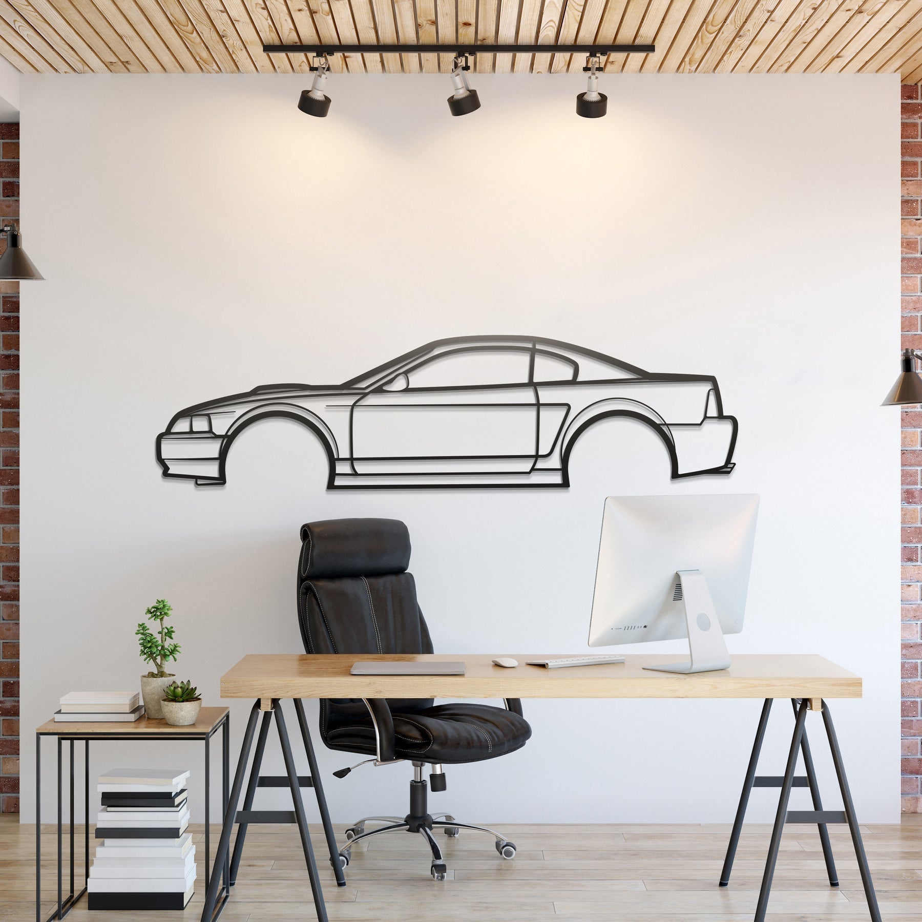 2001 Mustang GT Metal Silhouette, Wall Decor, Metal Wall art