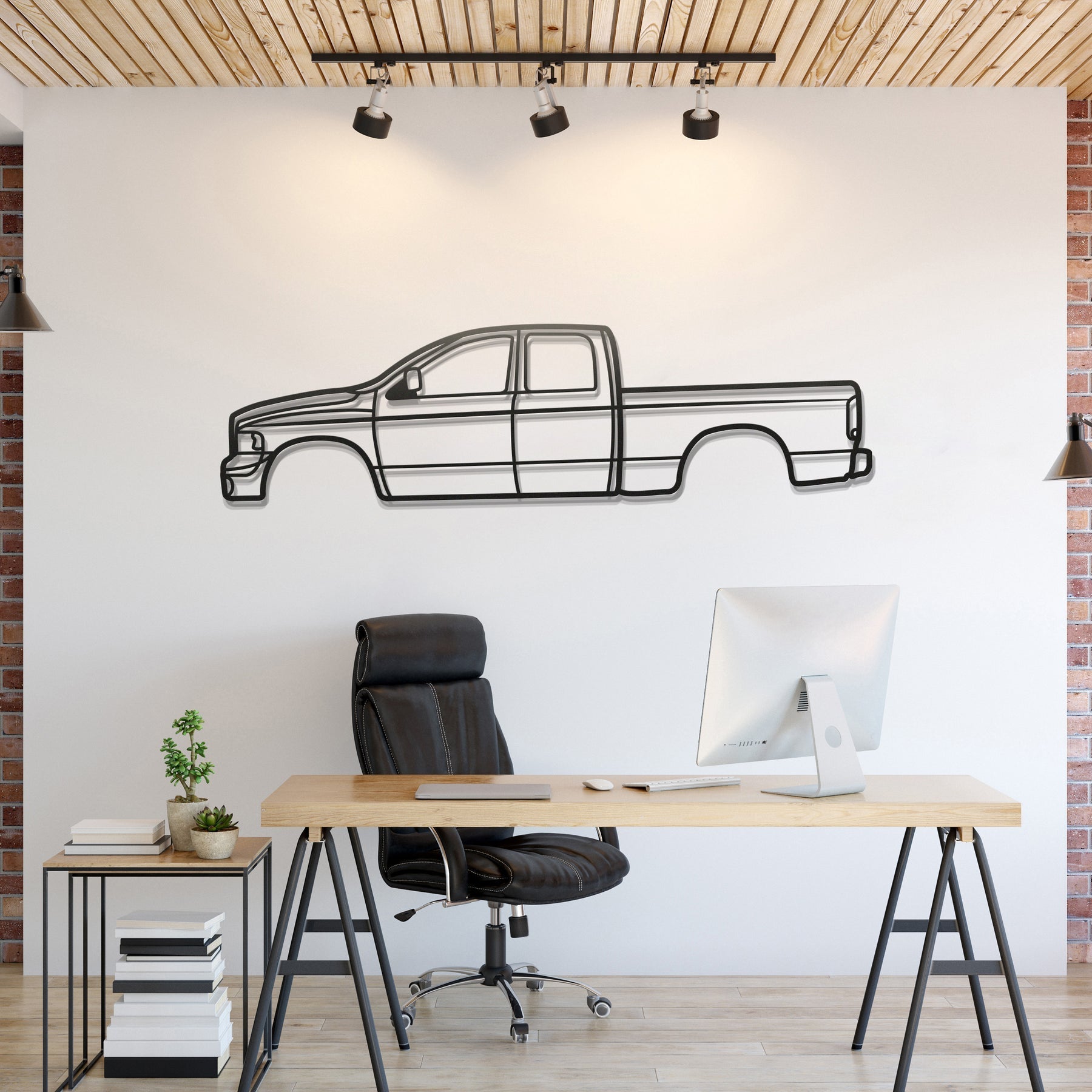 2002 Ram 1500 3rd Gen Metal Silhouette, Wall Decor, Metal Wall art