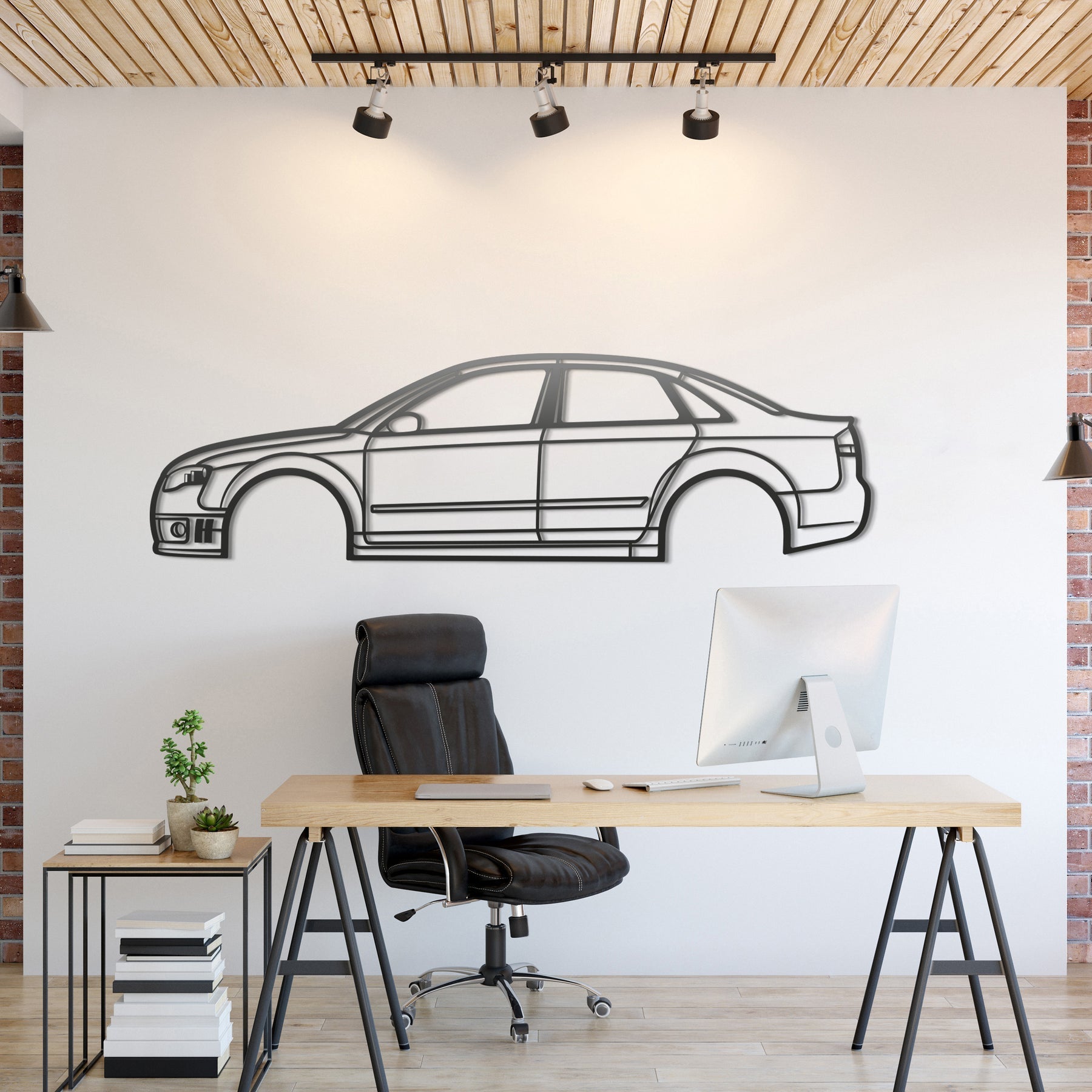 2007 RS4 Metal Silhouette, Wall Decor, Metal Wall art