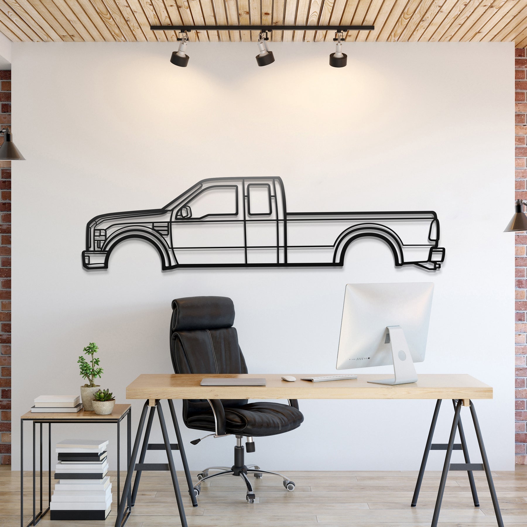 2008 F 250 Super Duty 2nd Gen Metal Silhouette, Metal Wall art