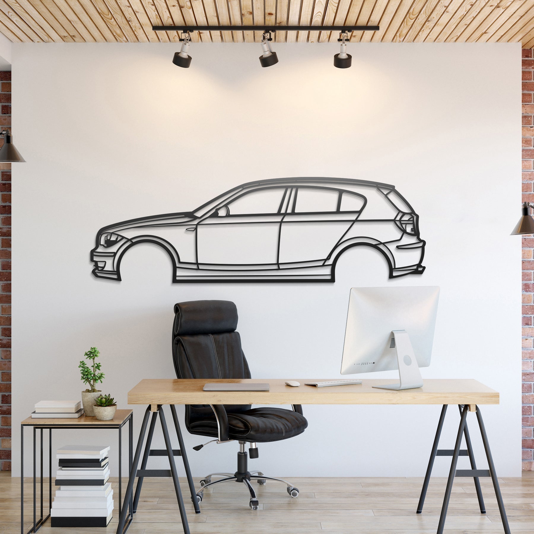 2009 1 SERIES E87 Hatchback Metal Silhouette, Metal Wall art