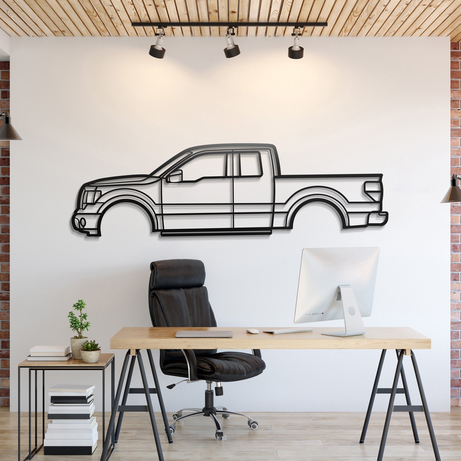 2009 F 150 12th Gen Metal Silhouette, Wall Decor, Metal Wall art