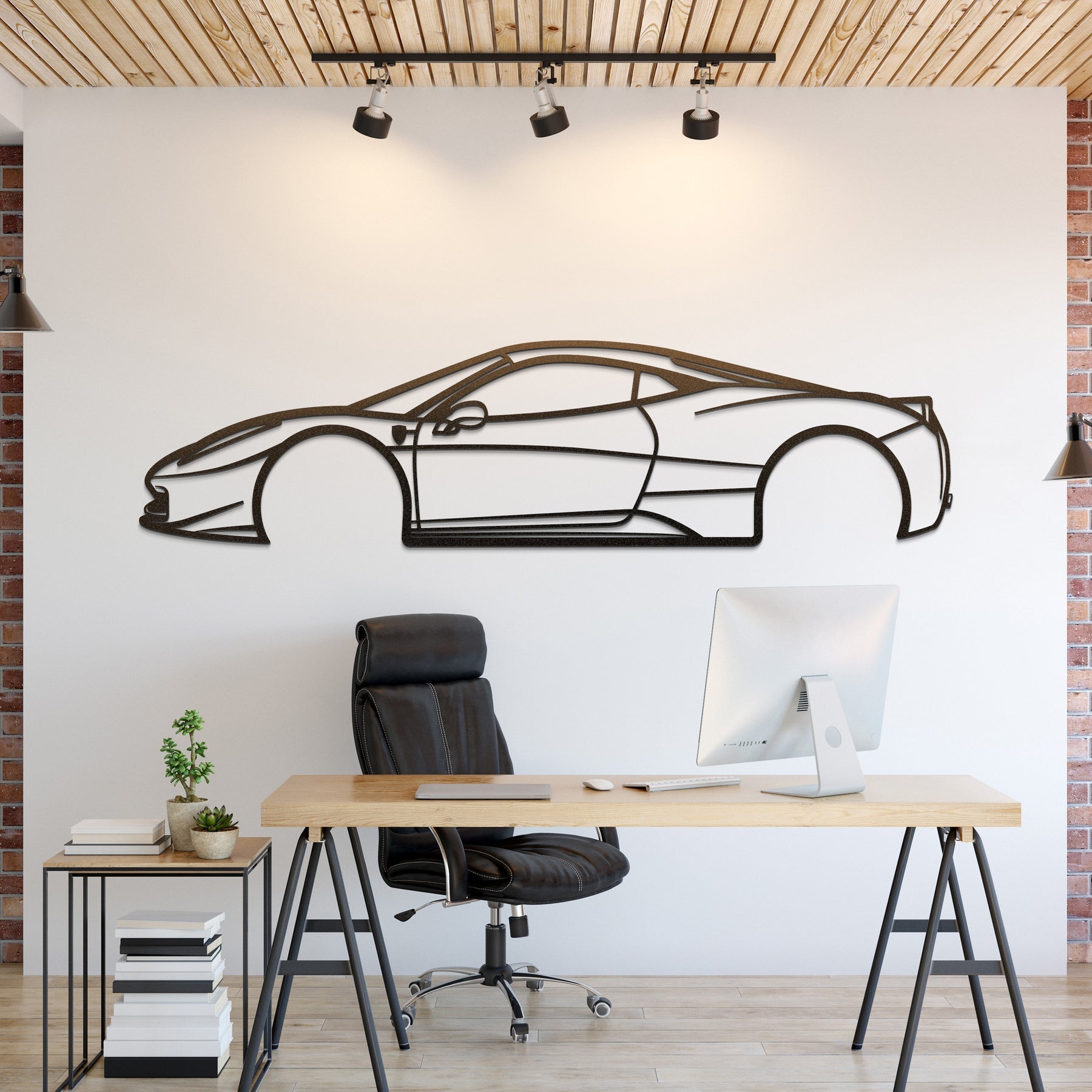 2010 458 Italia Metal Silhouette, Wall Decor, Metal Wall art