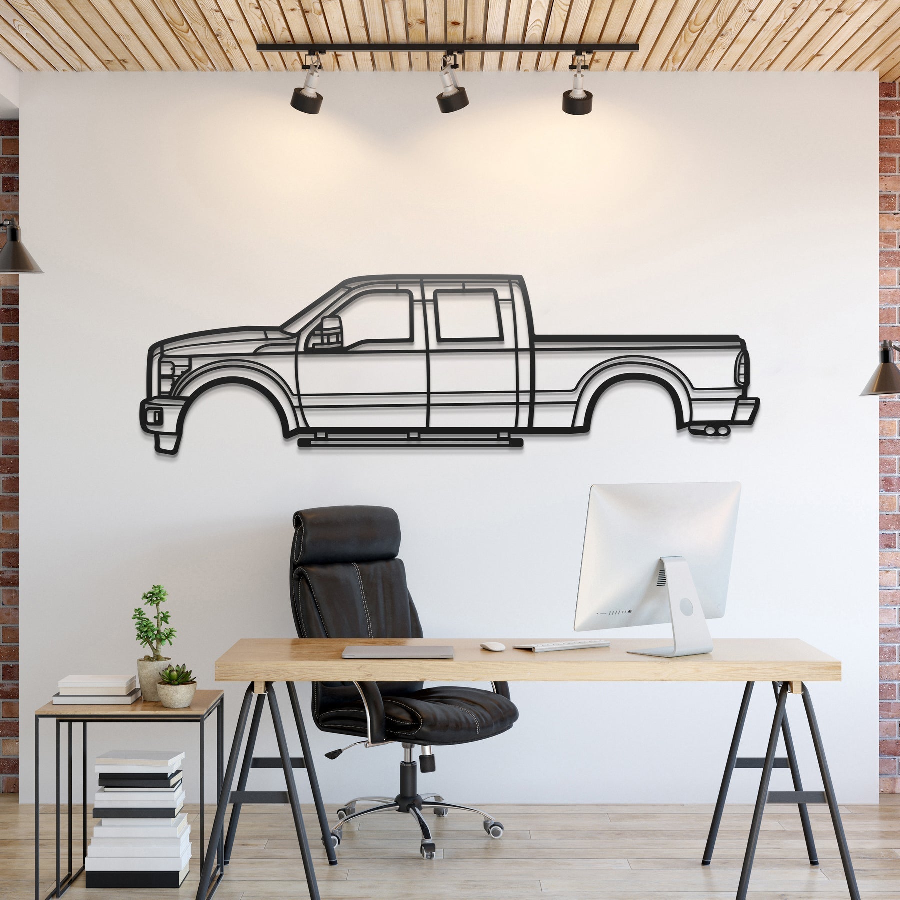 2011 F 250 Super Duty 3rd Gen Metal Silhouette, Metal Wall art