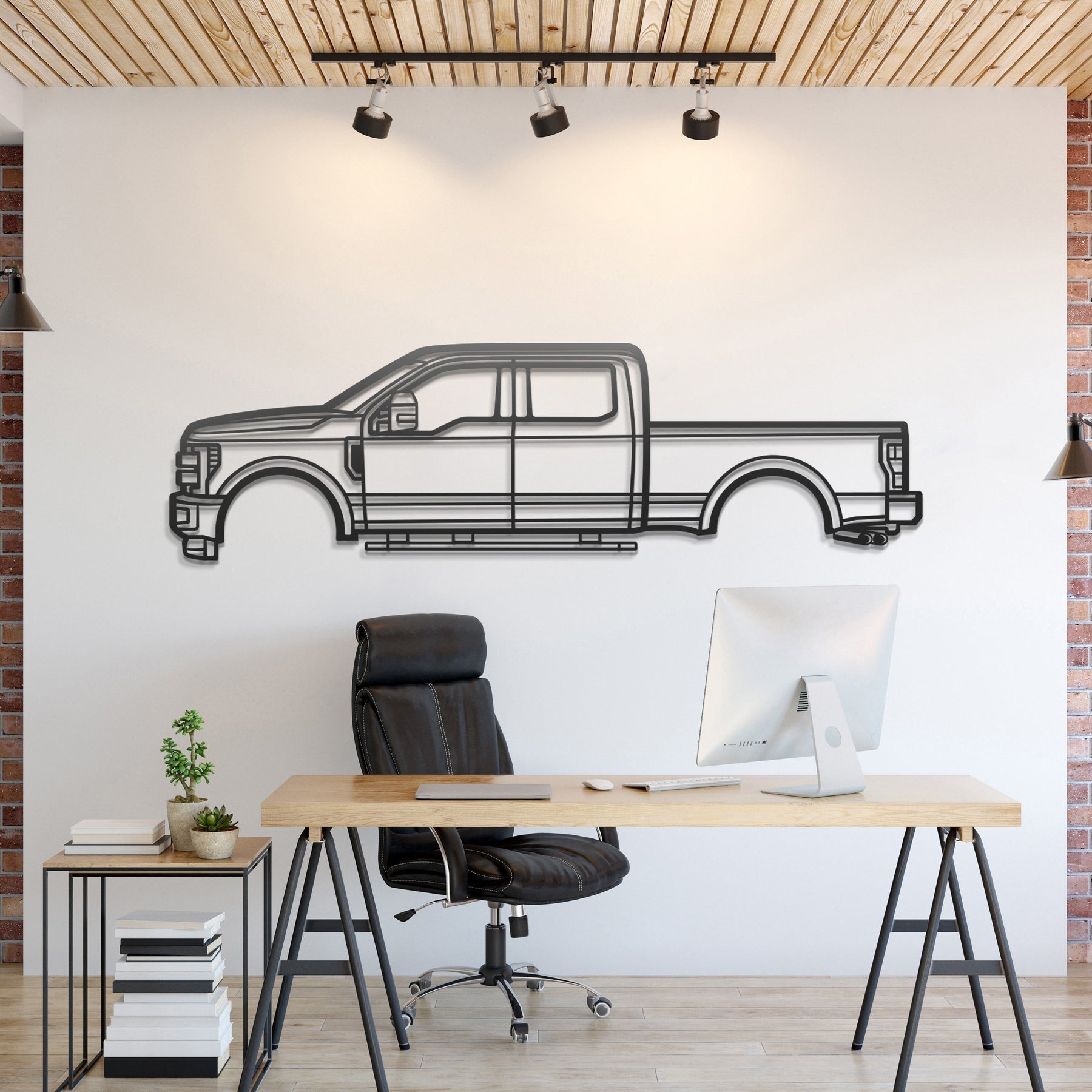 2017 F 250 Super Duty 4th Gen Metal Silhouette, Metal Wall art