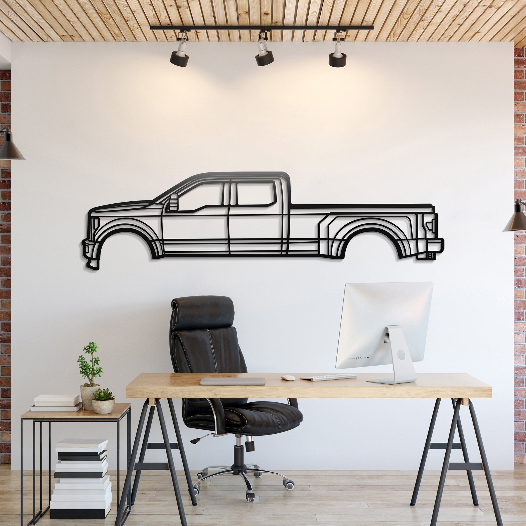 2017 F 350 Super Duty 4th Gen Metal Silhouette, Metal Wall art