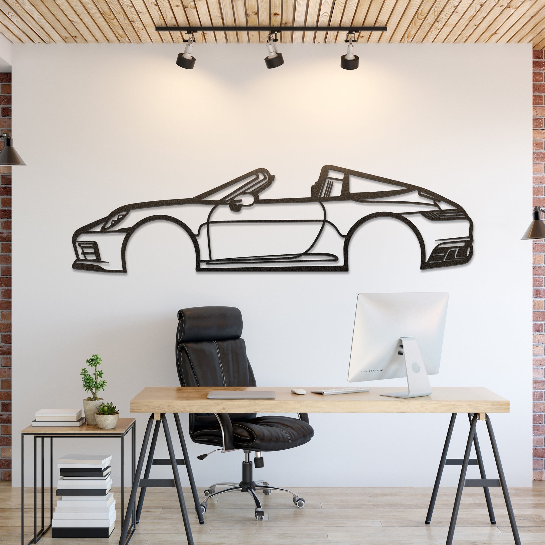 2018 911 Targa 4S Metal Silhouette, Wall Decor, Metal Wall art