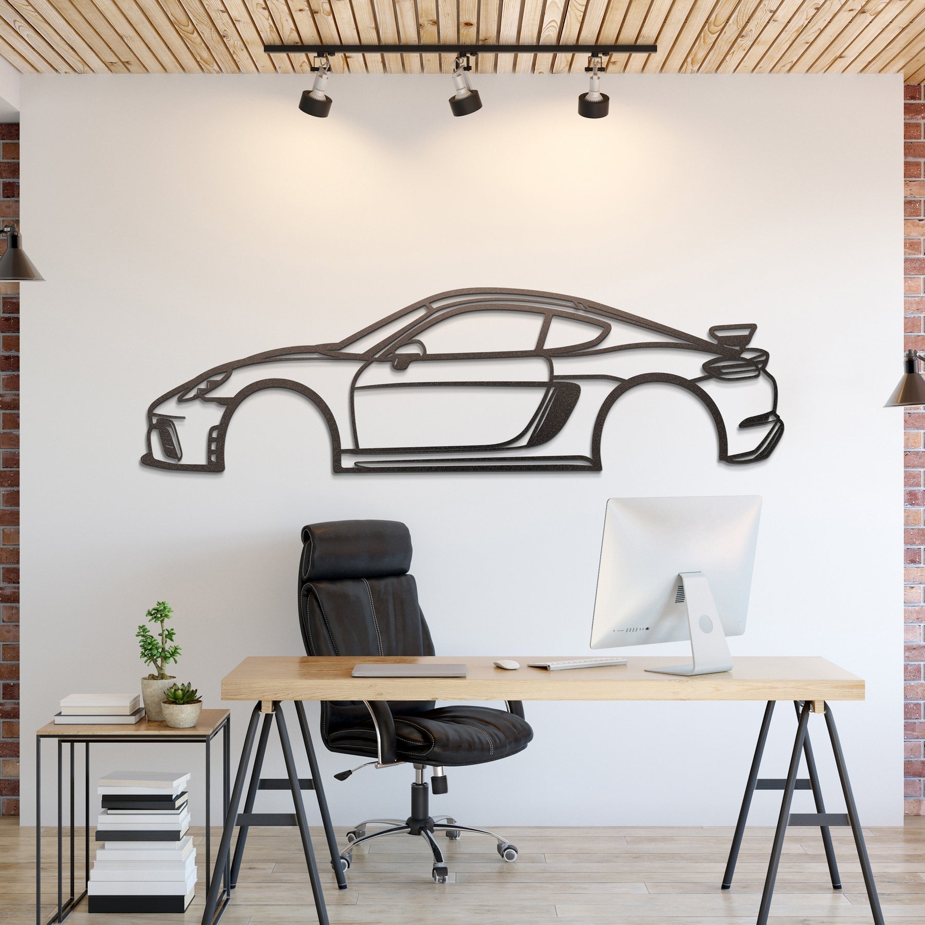 2020 Cayman 981 GT4 Metal Silhouette, Wall Decor, Metal Wall art