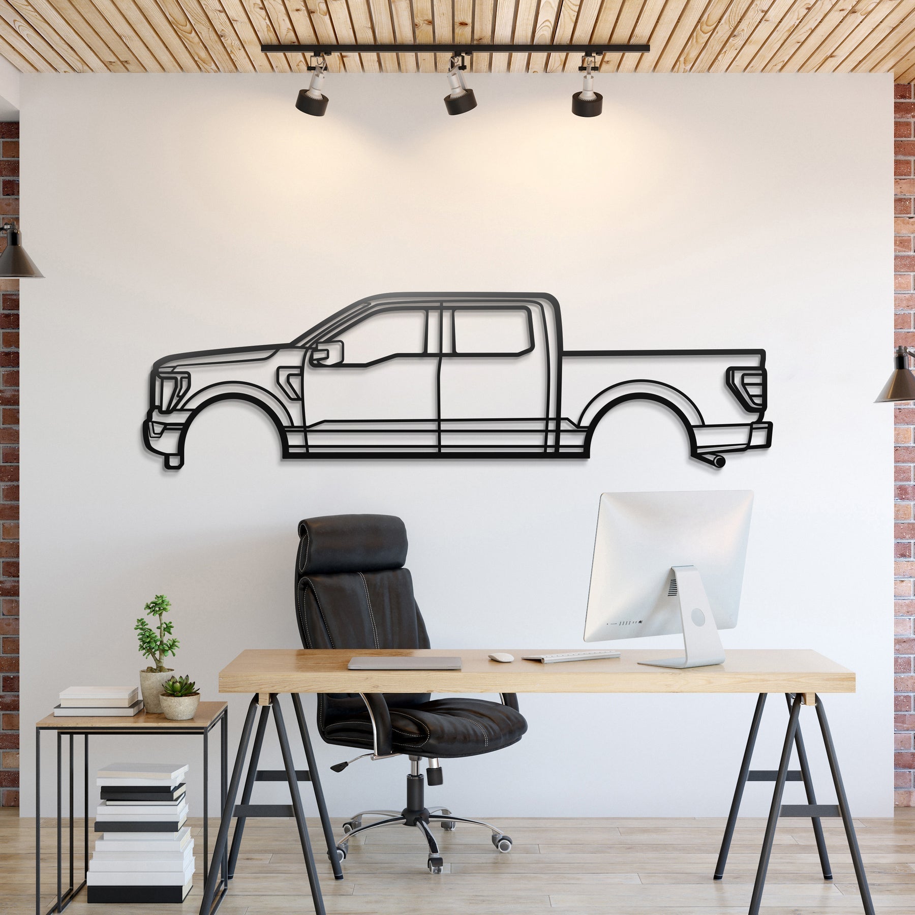 2021 F 150 14th Gen Metal Silhouette, Wall Decor, Metal Wall art