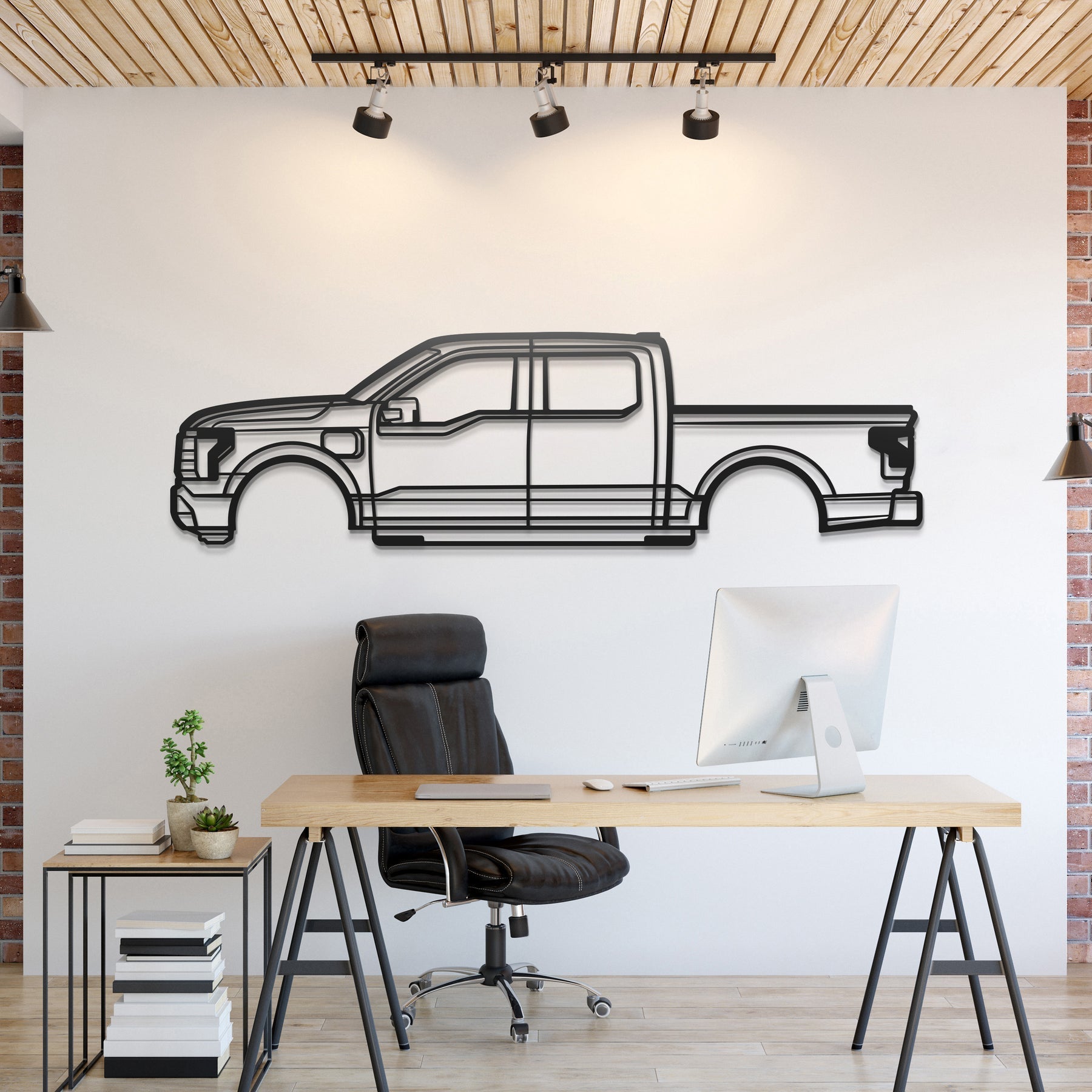 2022 F 150 Lightning Metal Silhouette, Wall Decor, Metal Wall art