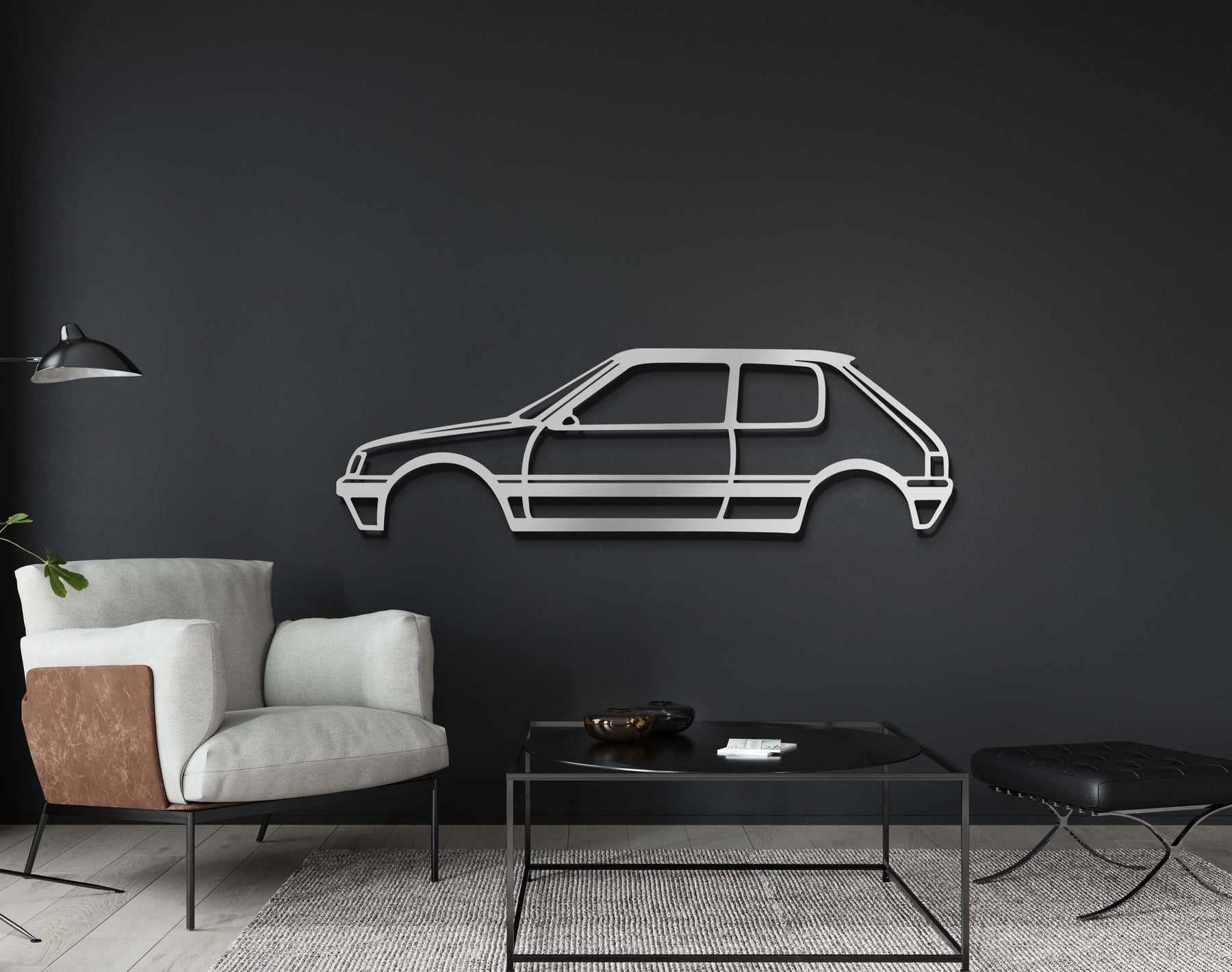 Peugeot 205 Metal Silhouette