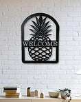 Load image into Gallery viewer, Welcome Written Pineapple Pattern Wall Decorative Metal Wall Art Black
