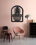 Load image into Gallery viewer, Welcome Written Pineapple Pattern Wall Decorative Metal Wall Art Black
