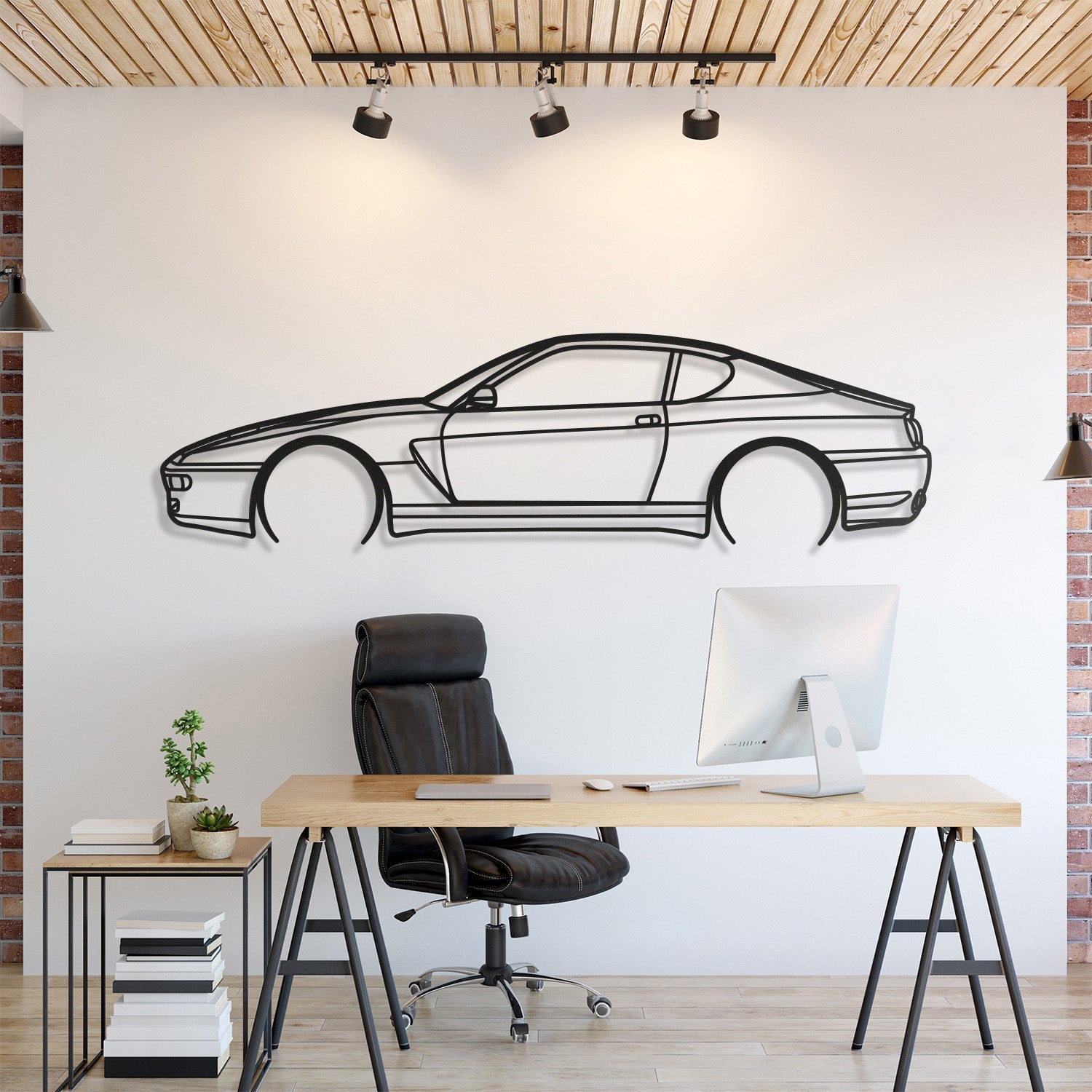 1995 456 GT Detailed Metal Silhouette, Wall Decor, Metal Wall art