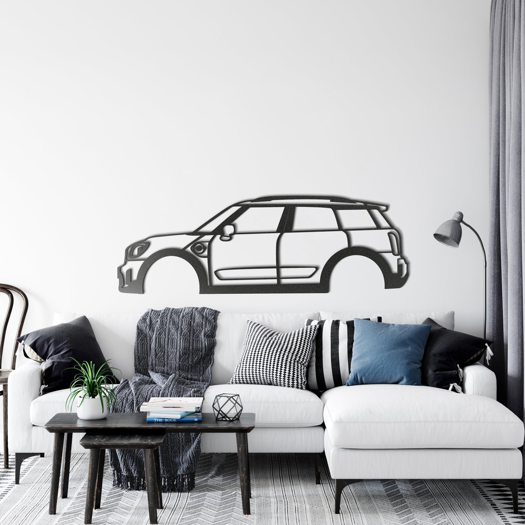 Mini Cooper F60 Countryman Metal Silhouette, Metal Wall art