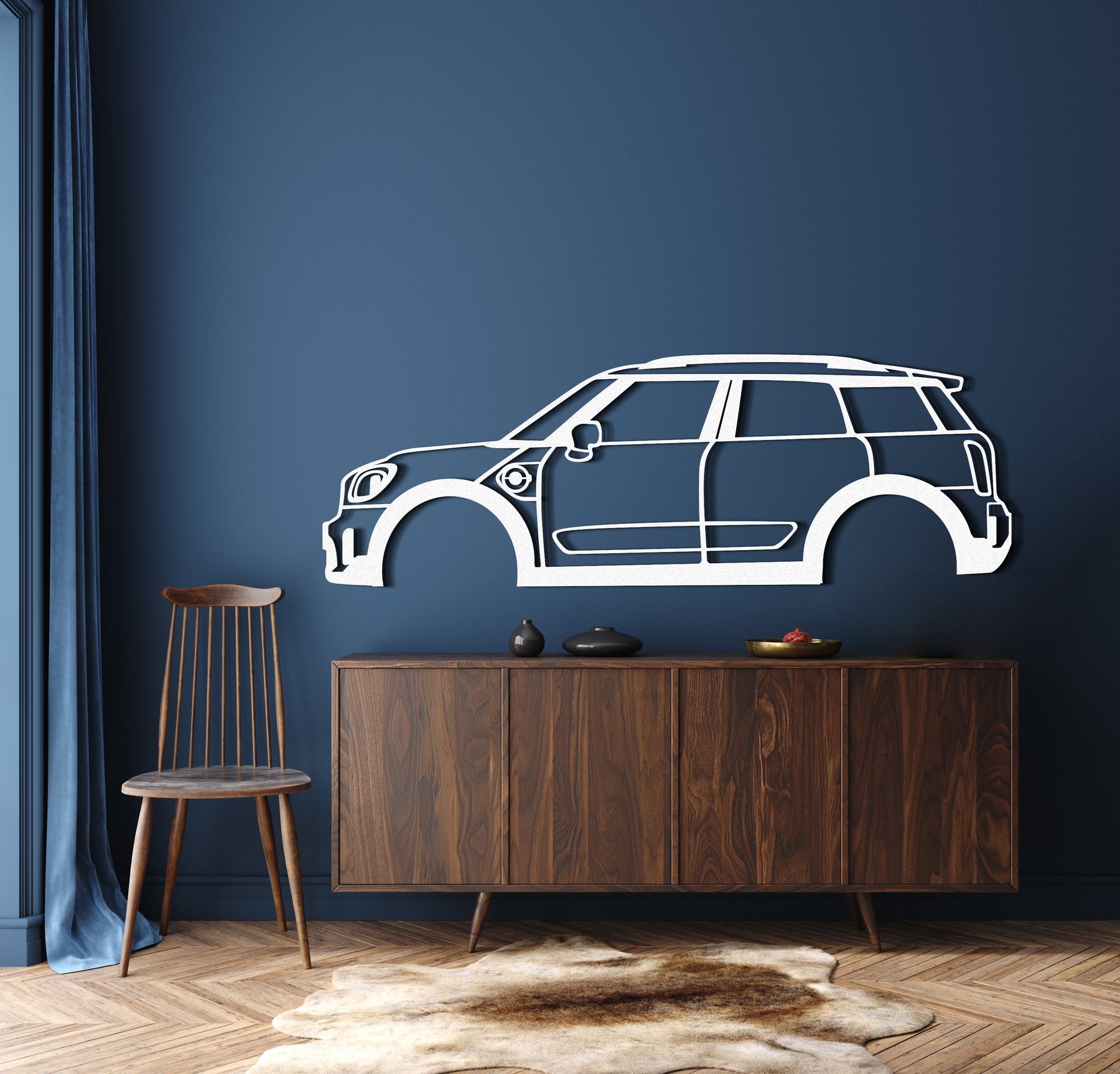 Mini Cooper F60 Countryman Metal Silhouette