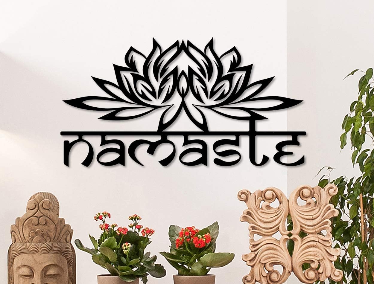 Metal Wall Art Namaste (25" x 13.5")