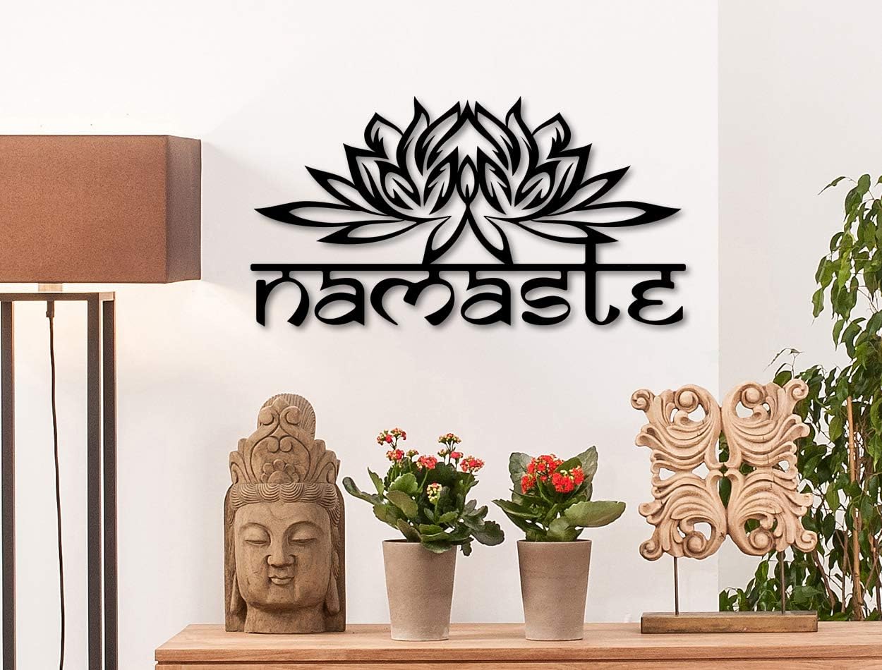 Metal Wall Art Namaste (25" x 13.5")