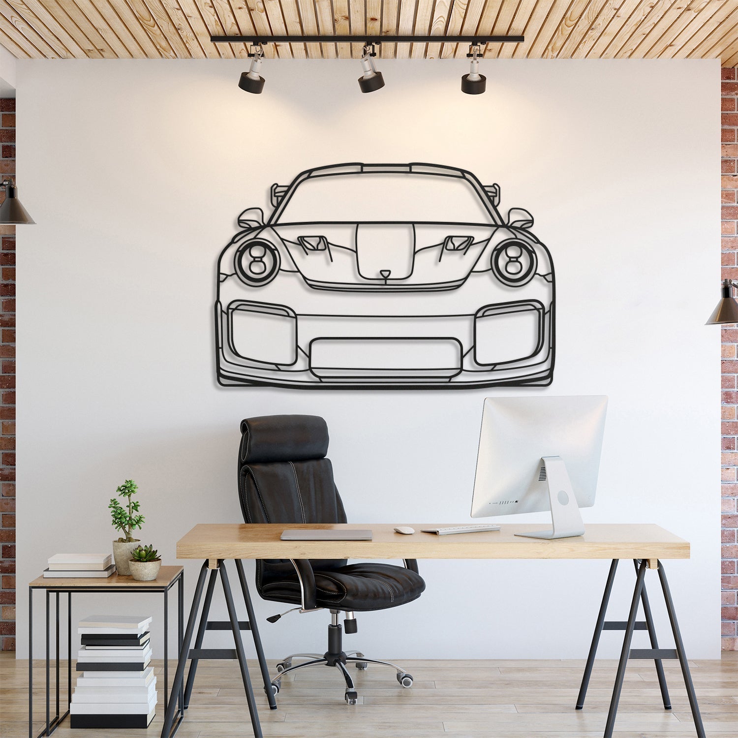 911 GT2 RS Model 991 Front Metal Silhouette, Metal Wall art