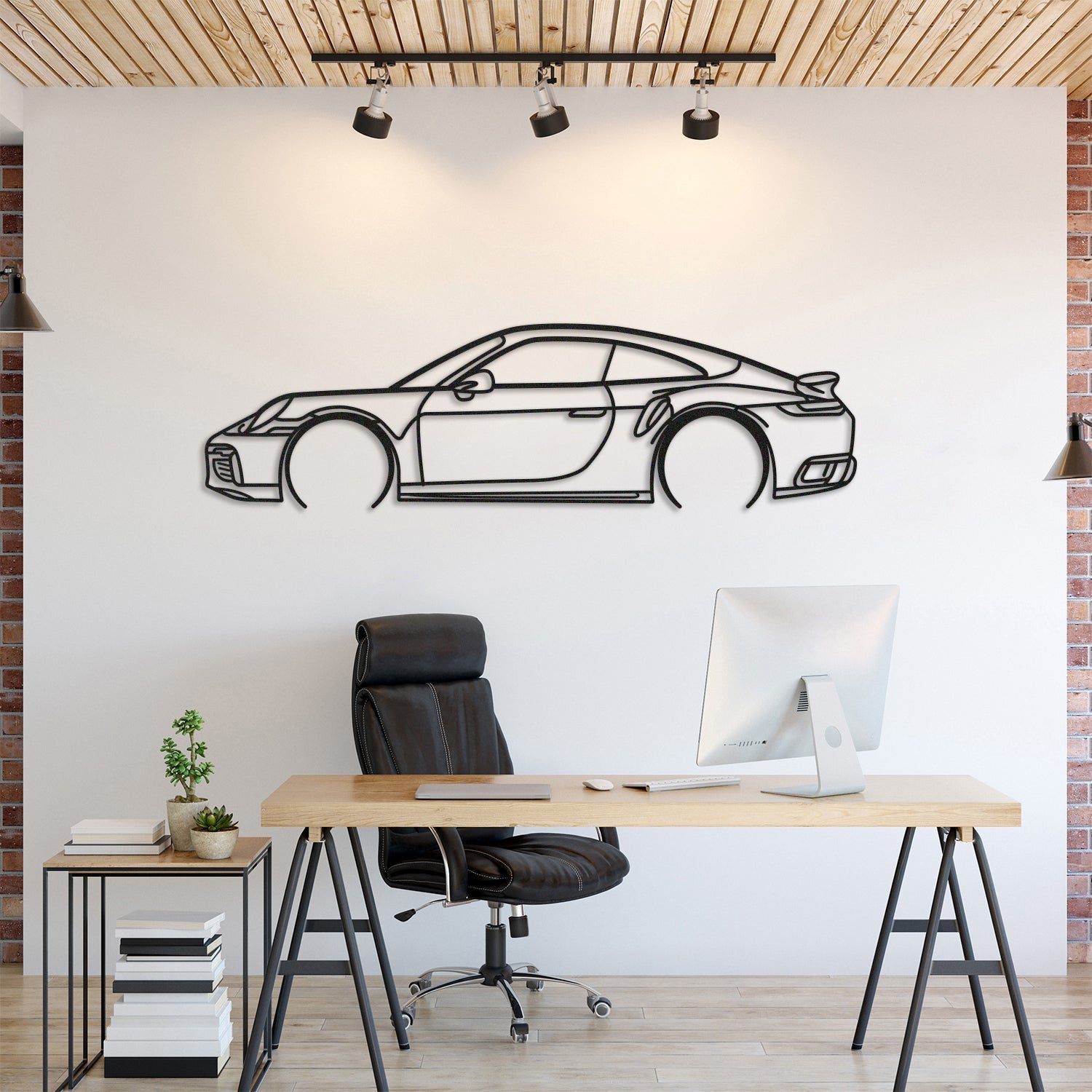 911 Turbo S Model 992 Detailed Metal Silhouette, Metal Wall art