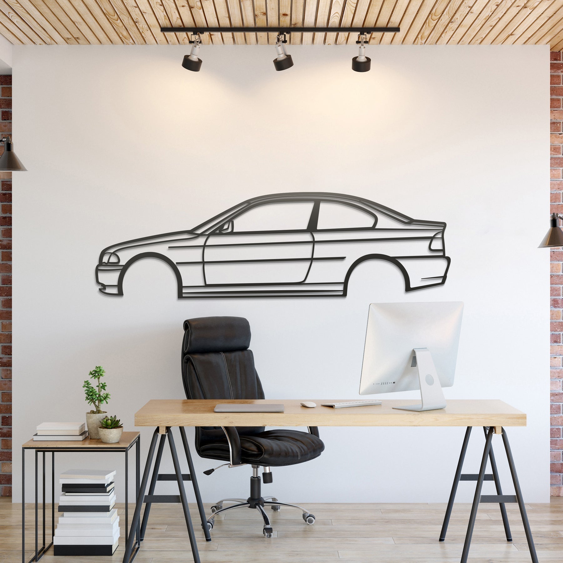 E46 Coupe Metal Silhouette, Wall Decor, Metal Wall art