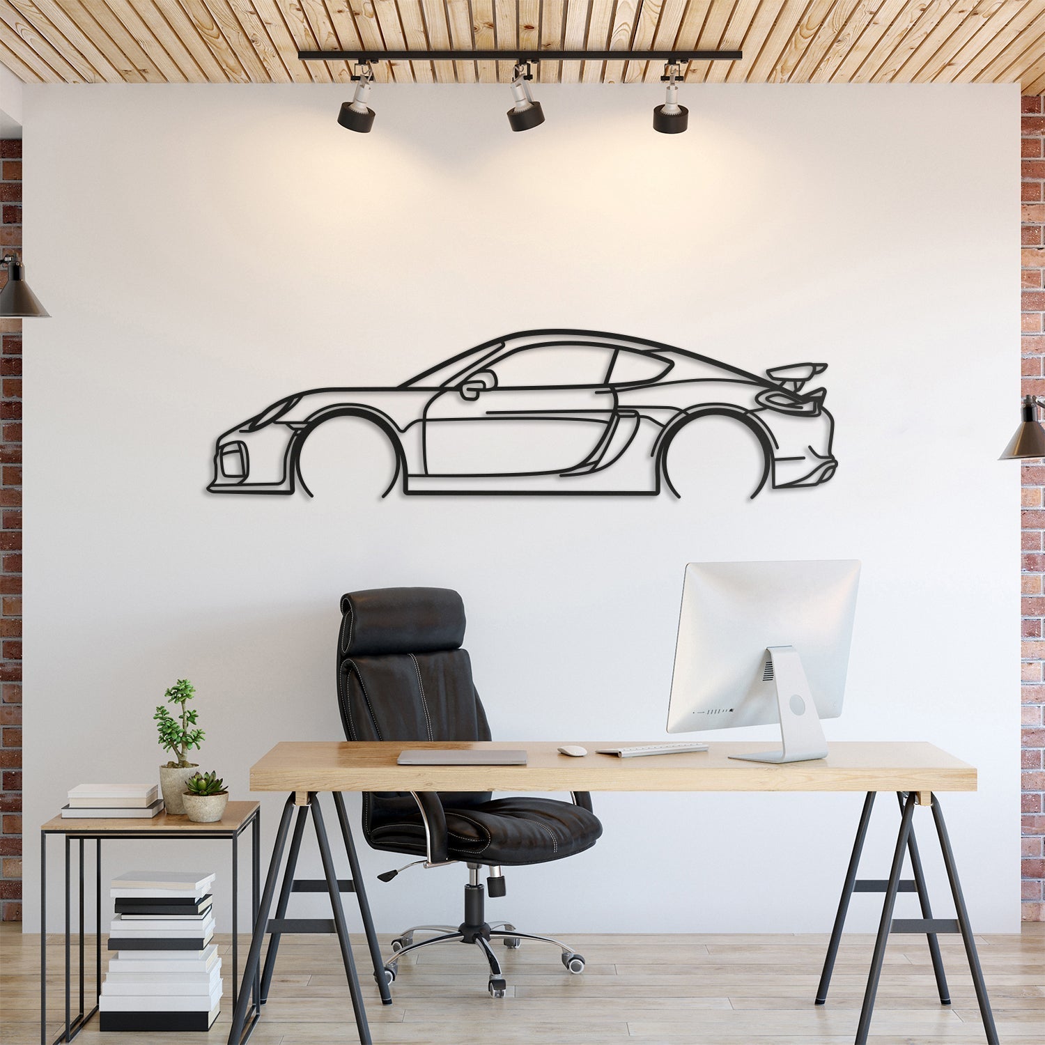 Cayman GT4 981 2016 Metal Silhouette, Wall Decor, Metal Wall art